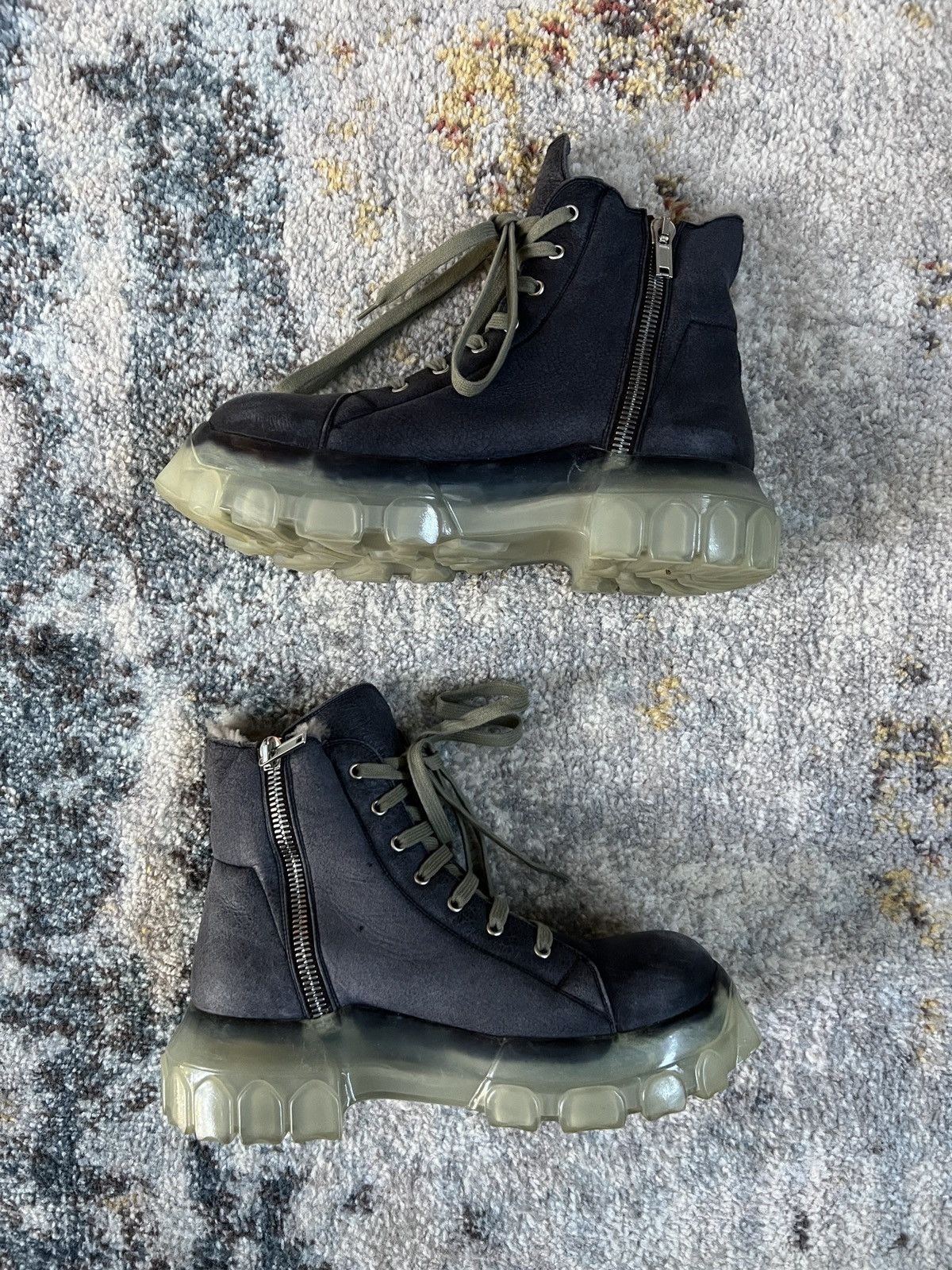 Rick Owens $1525 Rick Owens Shearling Tractor Boots - Size 41 Size US 8 / EU 41 - 6 Thumbnail