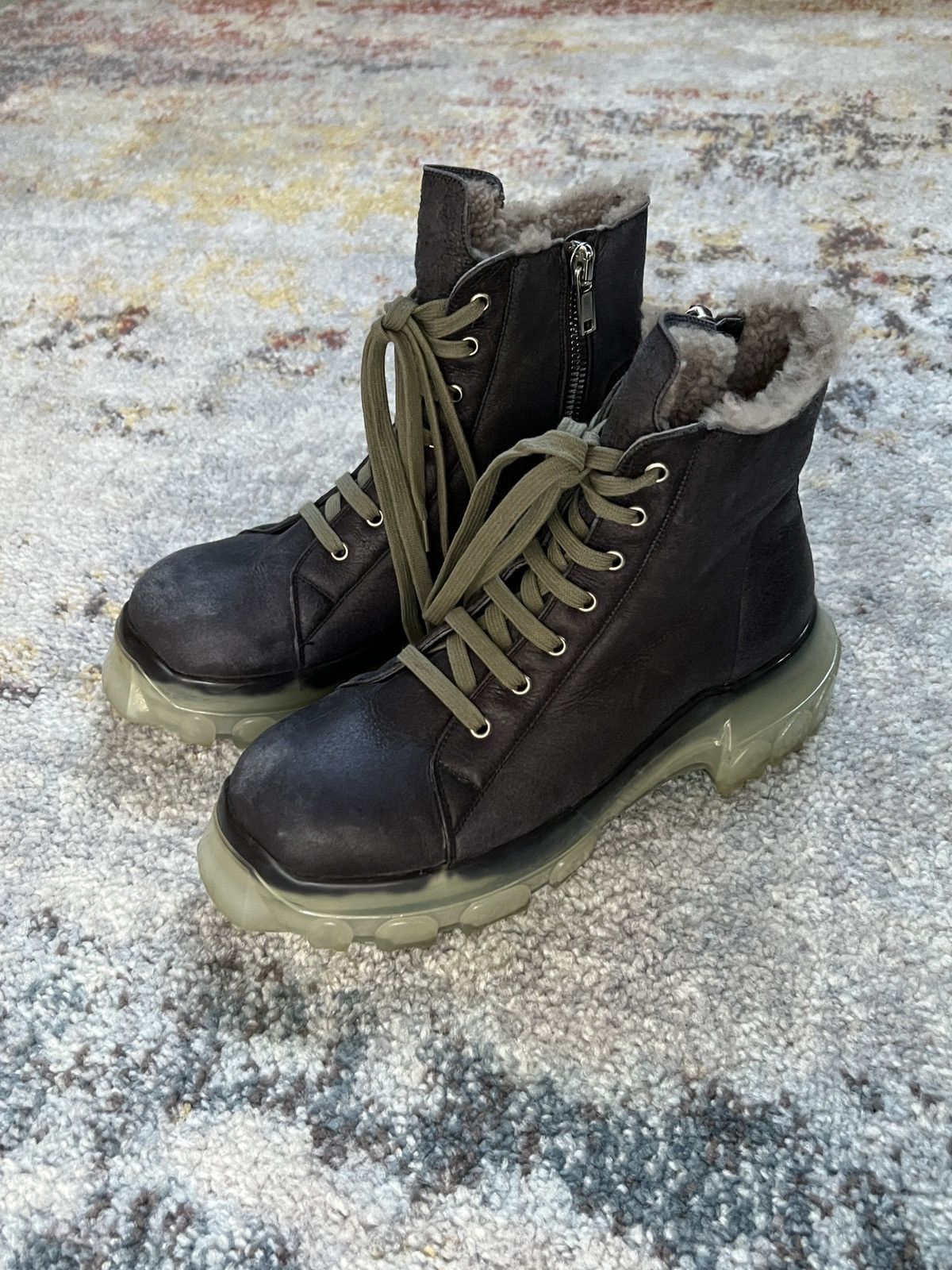 Rick Owens $1525 Rick Owens Shearling Tractor Boots - Size 41 Size US 8 / EU 41 - 5 Thumbnail