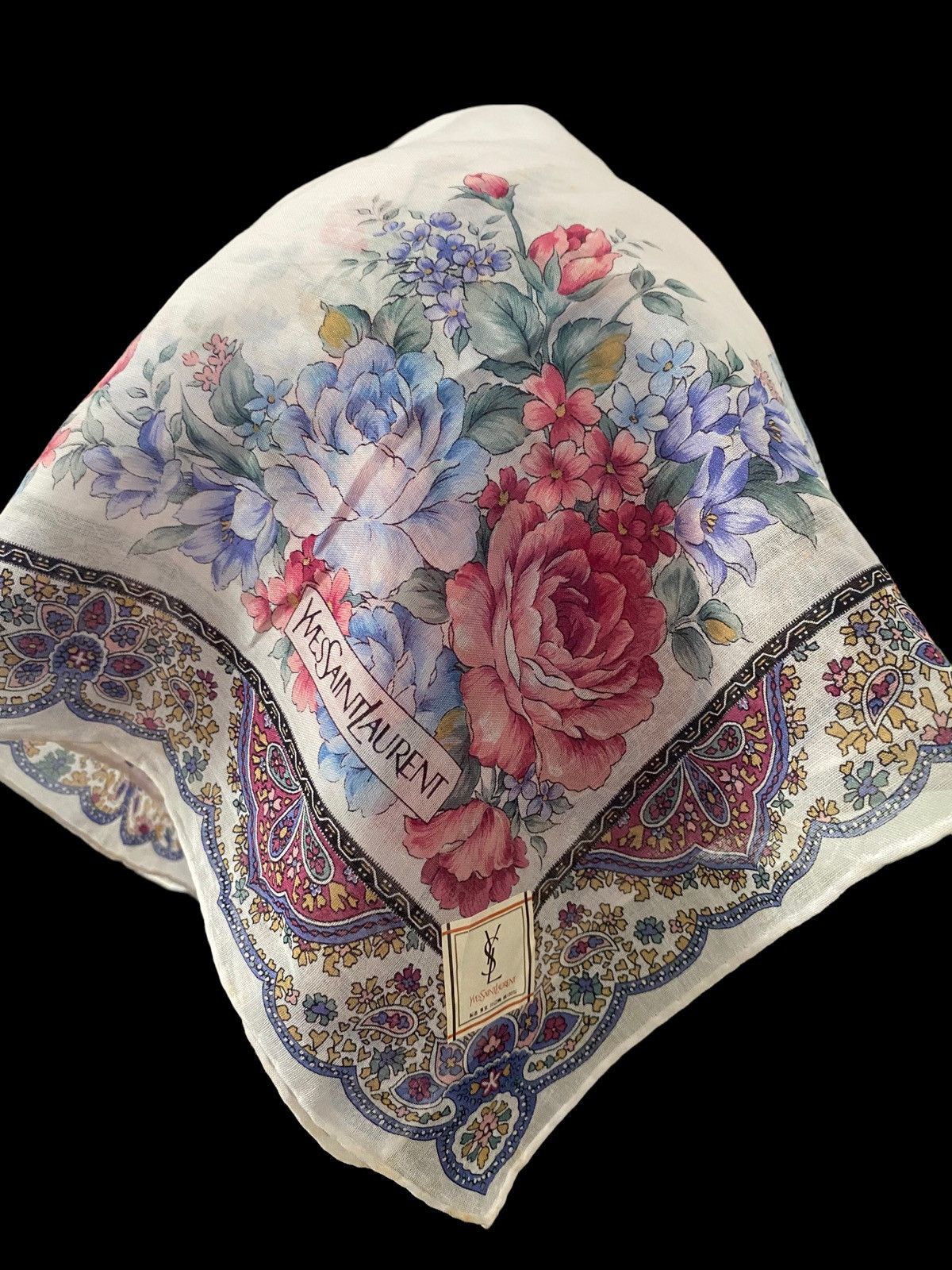 YSL HANDKERCHIEF NECKERCHIEF design Flowers