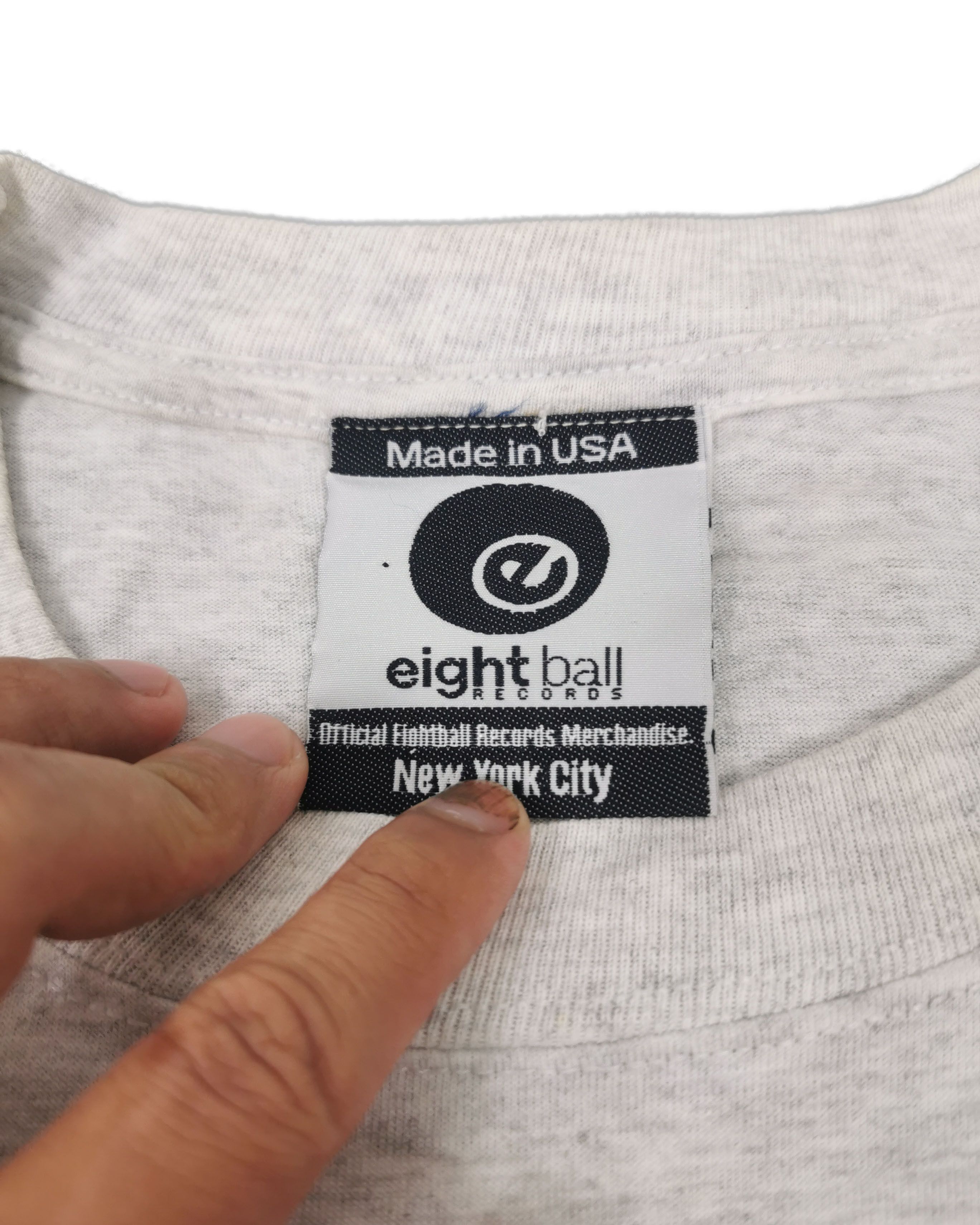 Menace Vintage 96 8-Ball Record Stussy Tupac Beggie T shirt Size US XL / EU 56 / 4 - 5 Thumbnail