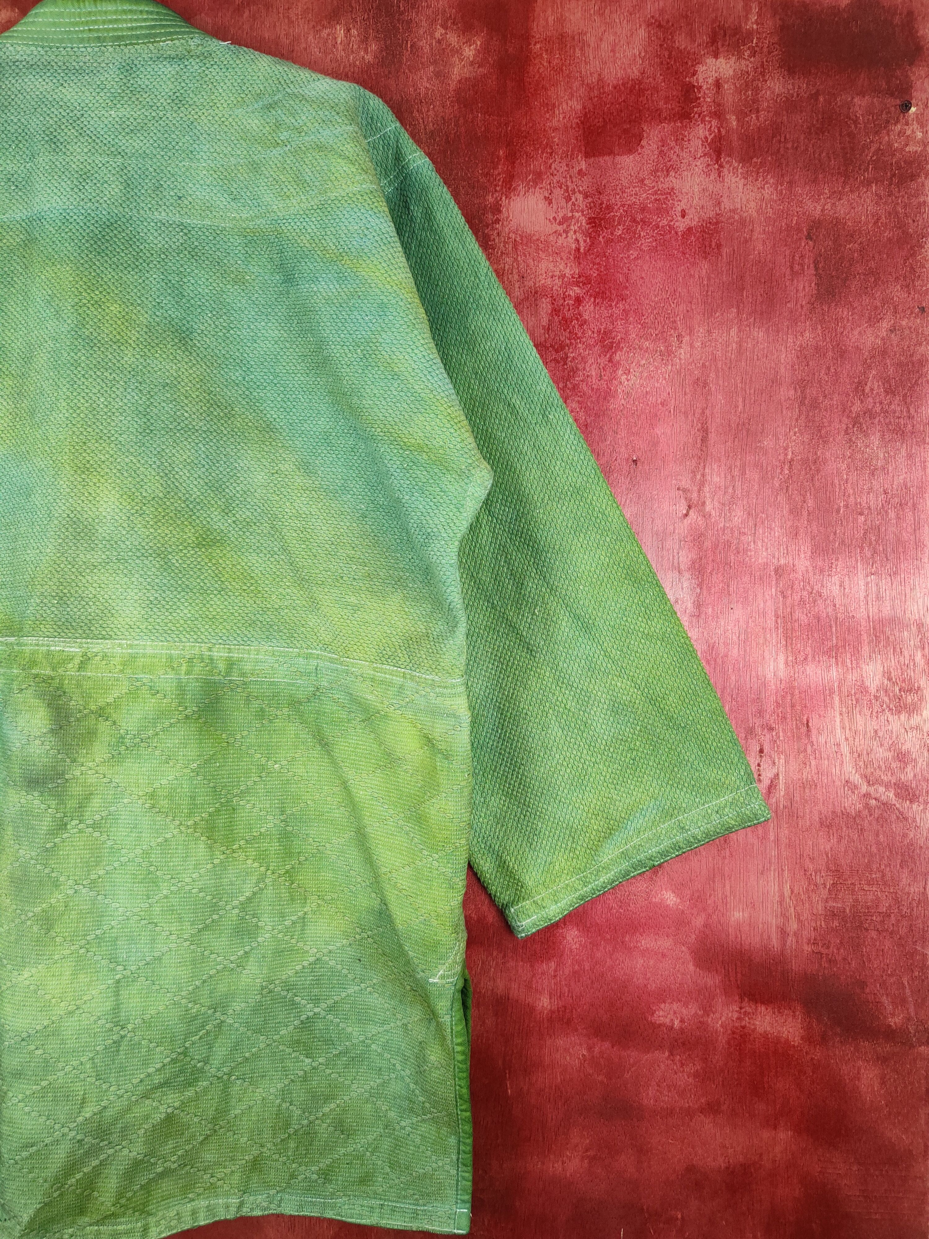 Faded Glory × Japanese Brand DL Shufo K.K.Budo faded Green cardigan kimono #5923 Size US L / EU 52-54 / 3 - 11 Thumbnail