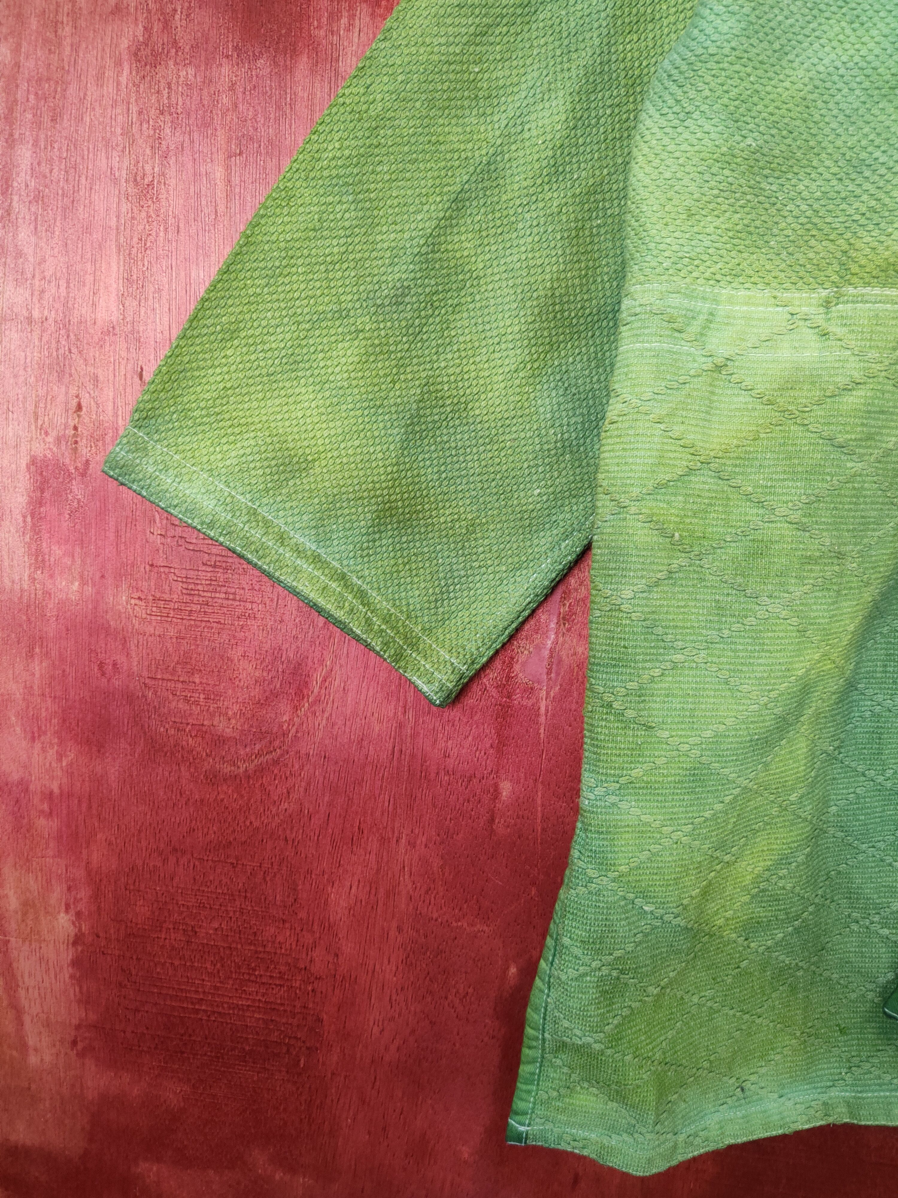 Faded Glory × Japanese Brand DL Shufo K.K.Budo faded Green cardigan kimono #5923 Size US L / EU 52-54 / 3 - 6 Thumbnail