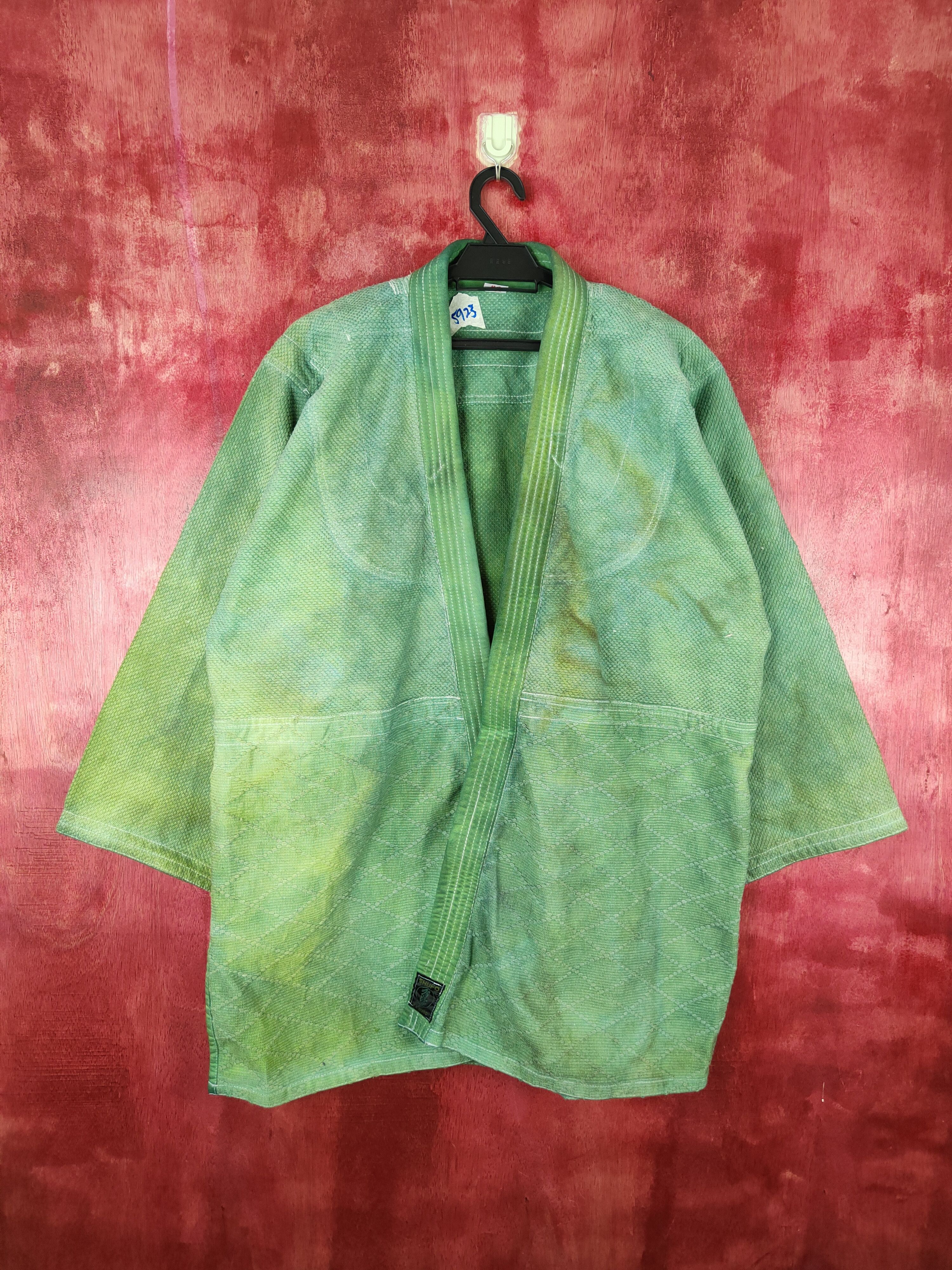 Faded Glory × Japanese Brand DL Shufo K.K.Budo faded Green cardigan kimono #5923 Size US L / EU 52-54 / 3 - 1 Thumbnail