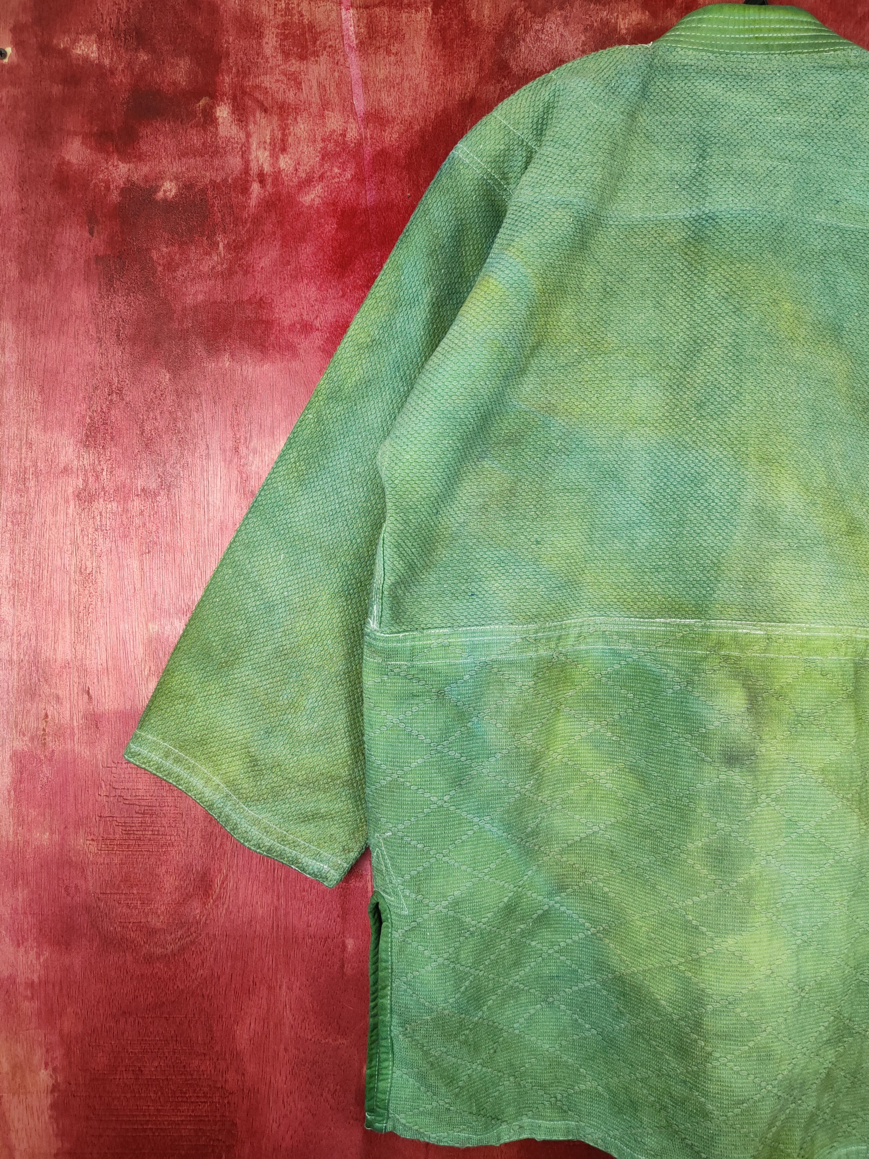 Faded Glory × Japanese Brand DL Shufo K.K.Budo faded Green cardigan kimono #5923 Size US L / EU 52-54 / 3 - 10 Thumbnail