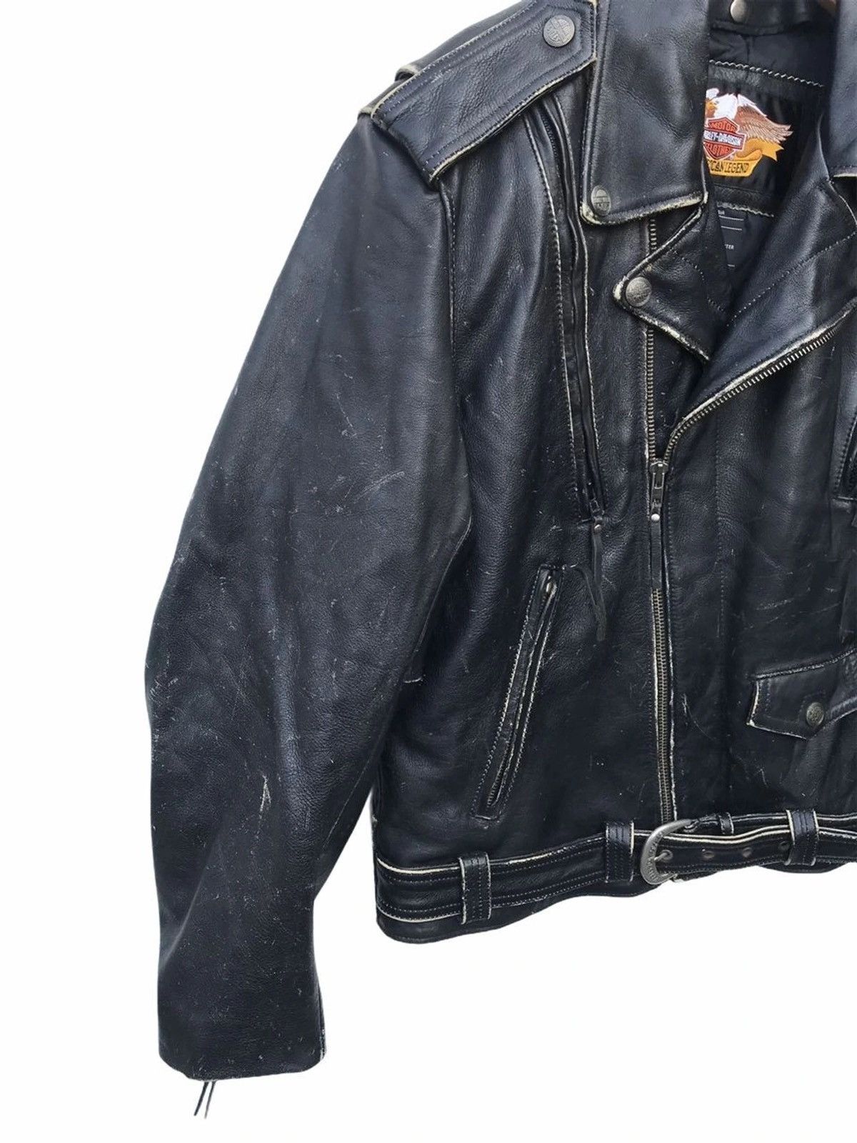 Harley Davidson Vintage Harley Davidson Double Collar Bikers Leather Jacket Size US M / EU 48-50 / 2 - 8 Thumbnail
