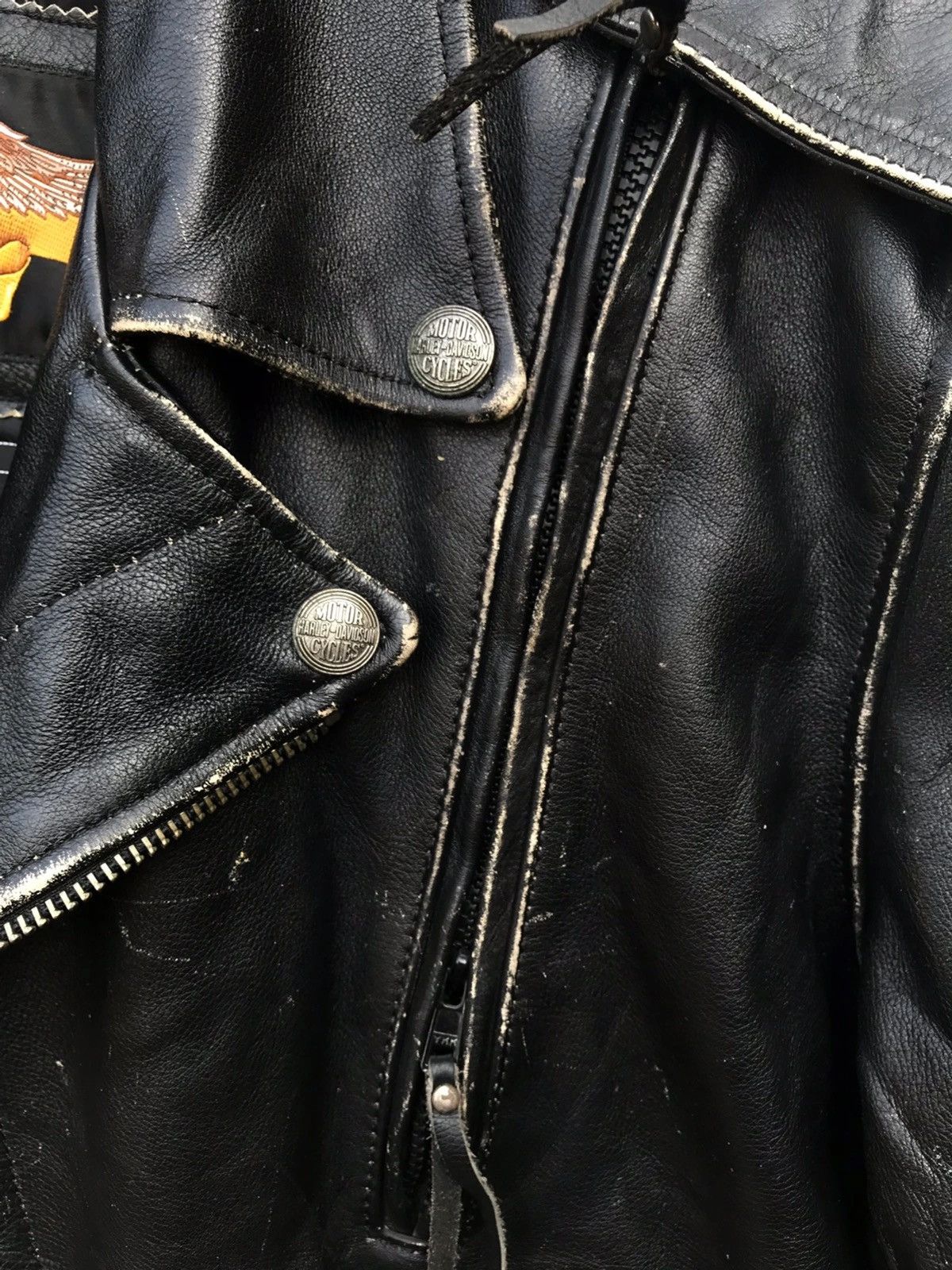 Harley Davidson Vintage Harley Davidson Double Collar Bikers Leather Jacket Size US M / EU 48-50 / 2 - 5 Thumbnail