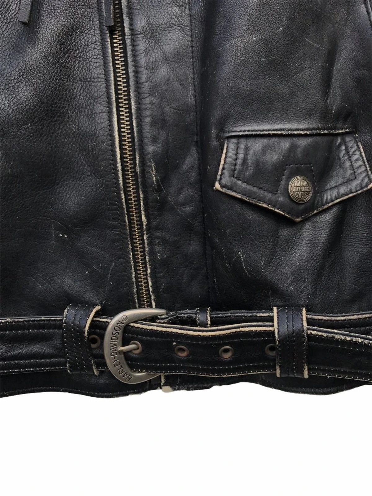 Harley Davidson Vintage Harley Davidson Double Collar Bikers Leather Jacket Size US M / EU 48-50 / 2 - 11 Thumbnail