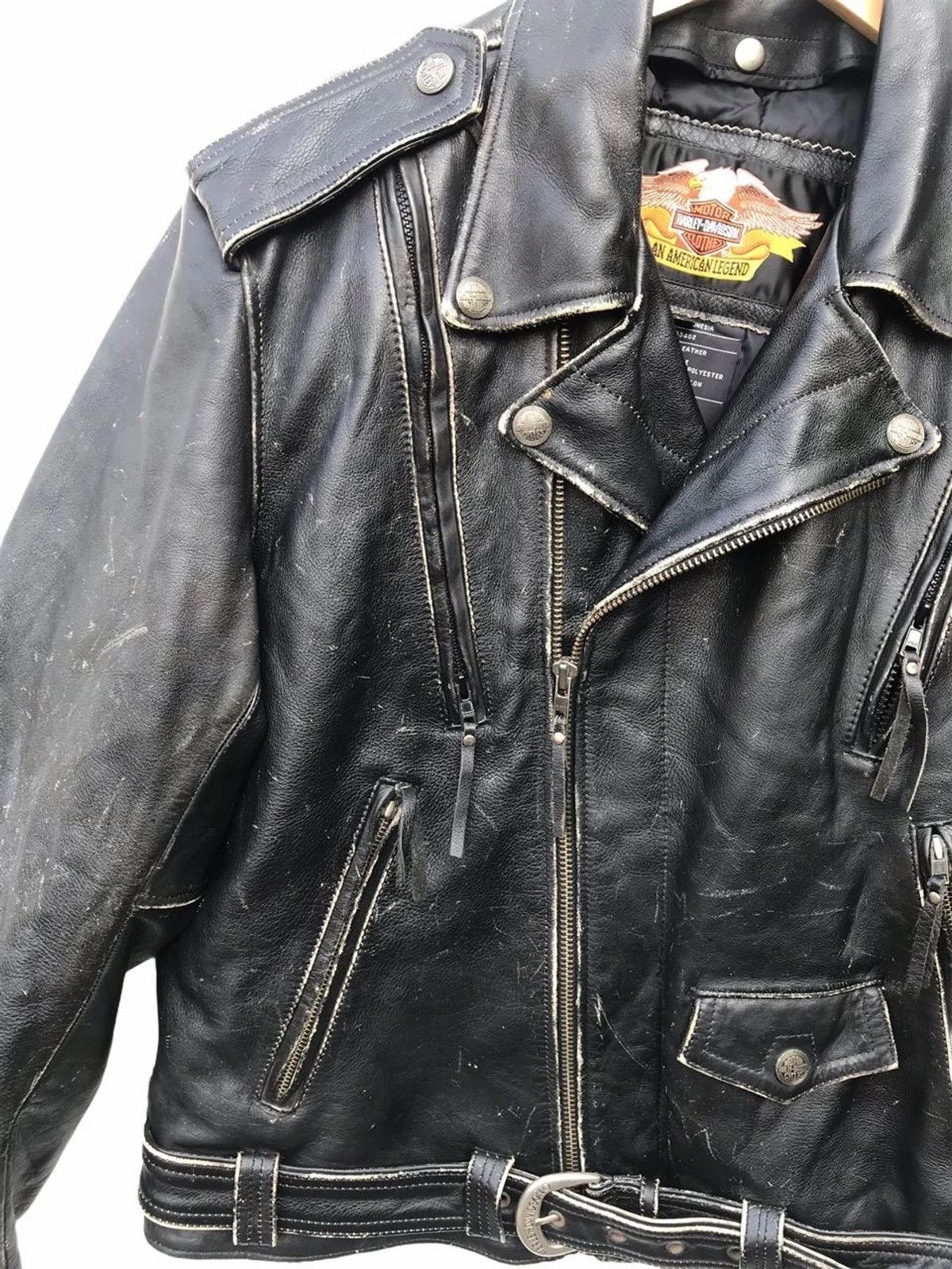 Harley Davidson Vintage Harley Davidson Double Collar Bikers Leather Jacket Size US M / EU 48-50 / 2 - 6 Thumbnail