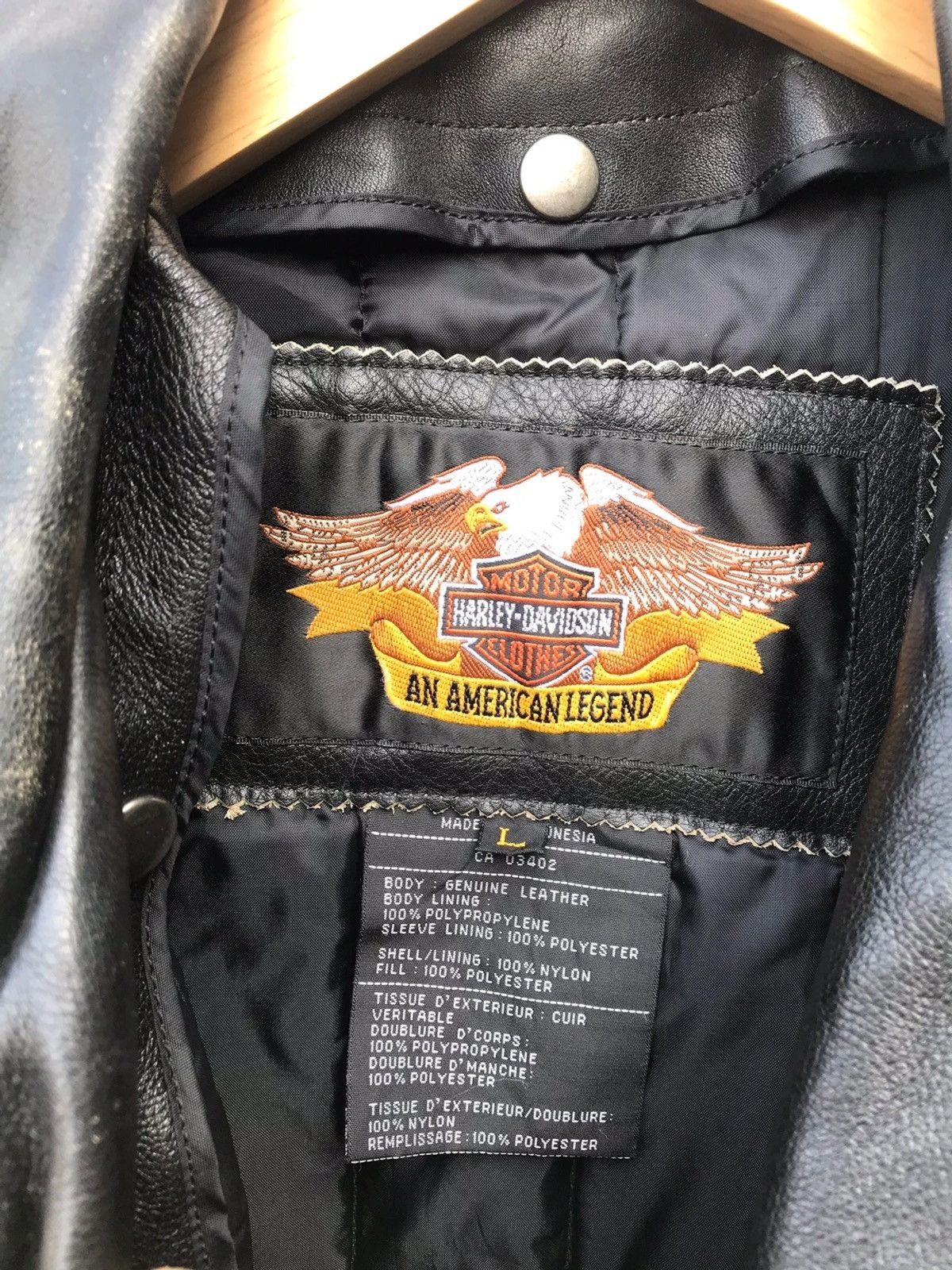 Harley Davidson Vintage Harley Davidson Double Collar Bikers Leather Jacket Size US M / EU 48-50 / 2 - 3 Thumbnail