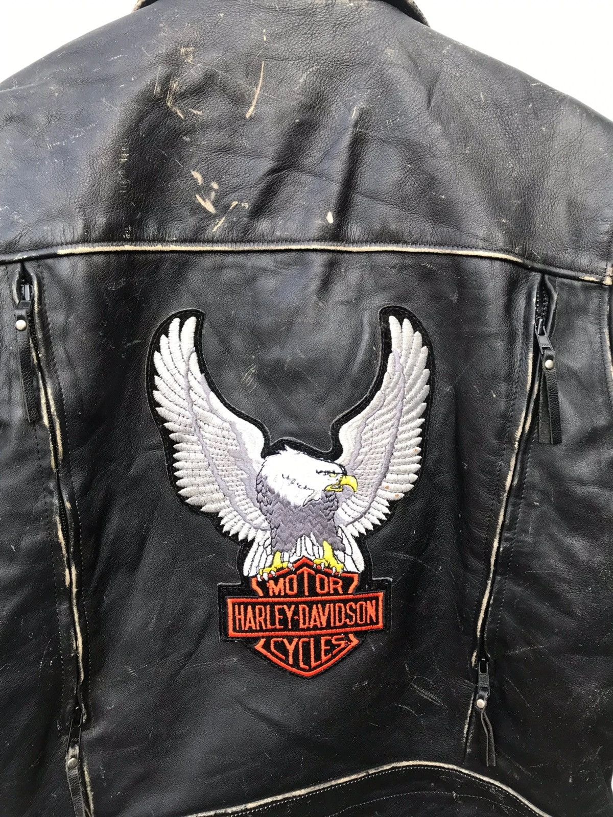 Harley Davidson Vintage Harley Davidson Double Collar Bikers Leather Jacket Size US M / EU 48-50 / 2 - 13 Thumbnail