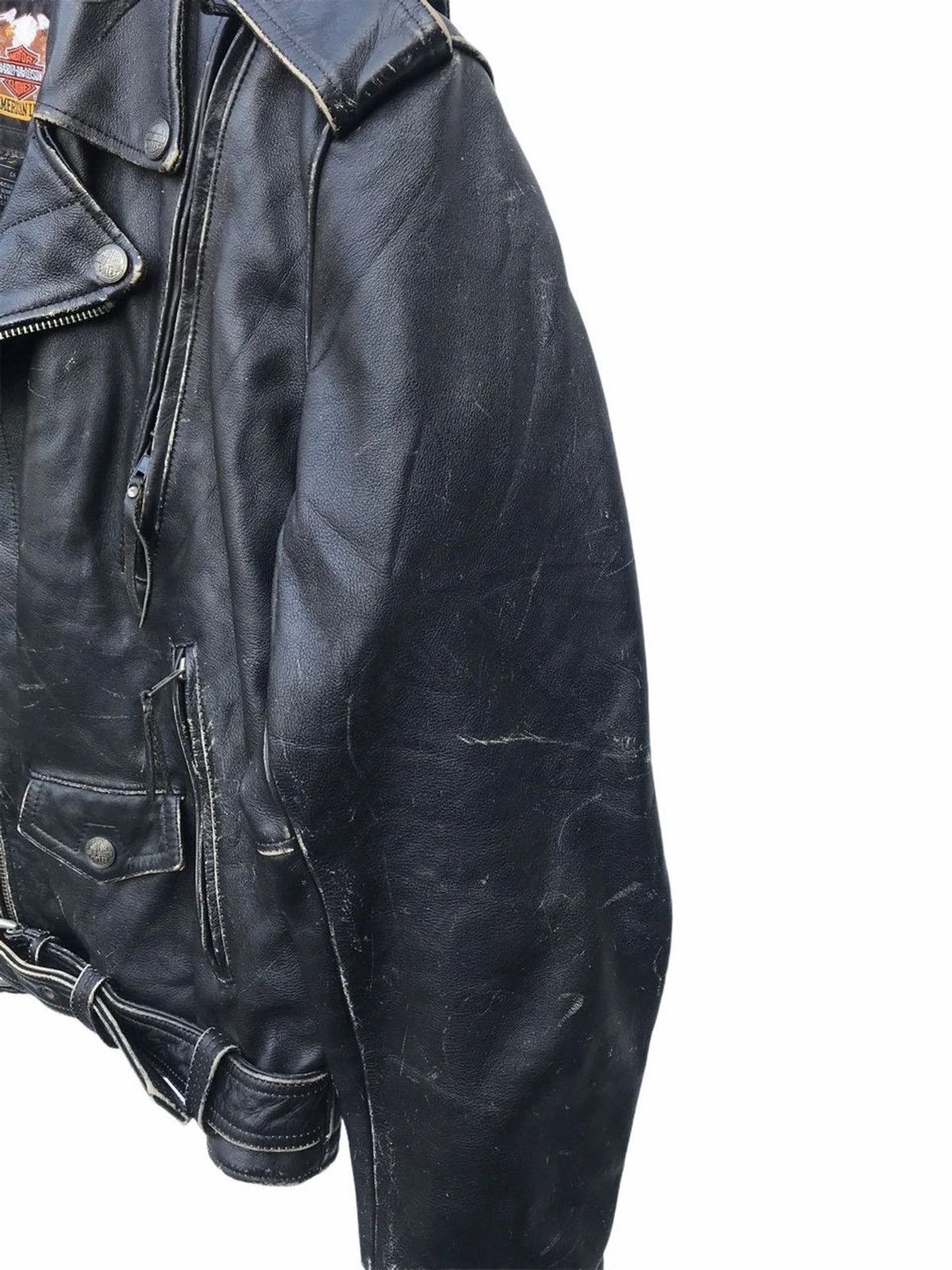 Harley Davidson Vintage Harley Davidson Double Collar Bikers Leather Jacket Size US M / EU 48-50 / 2 - 10 Thumbnail