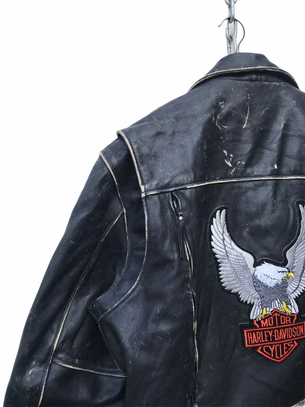 Harley Davidson Vintage Harley Davidson Double Collar Bikers Leather Jacket Size US M / EU 48-50 / 2 - 12 Thumbnail