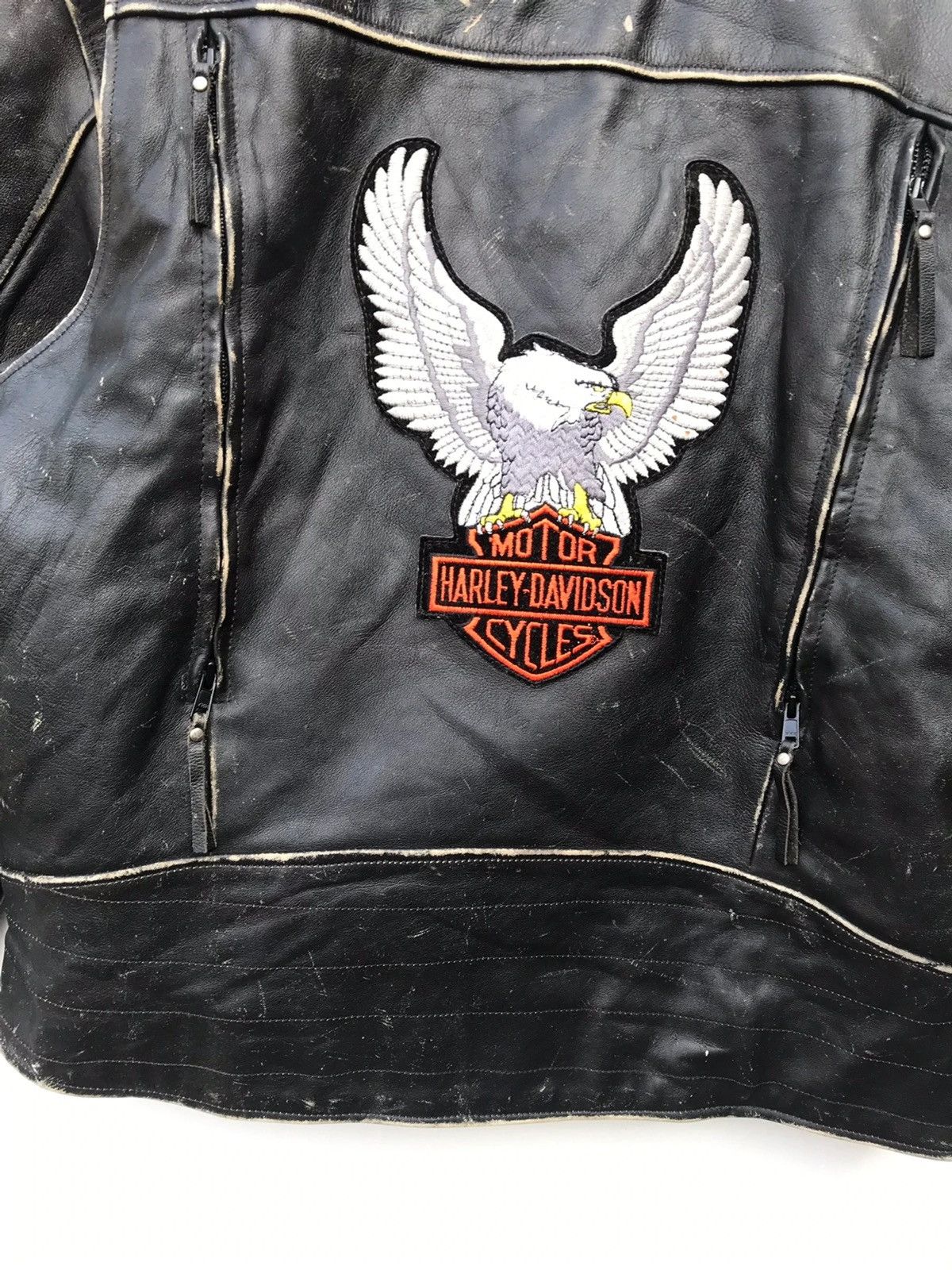 Harley Davidson Vintage Harley Davidson Double Collar Bikers Leather Jacket Size US M / EU 48-50 / 2 - 17 Thumbnail