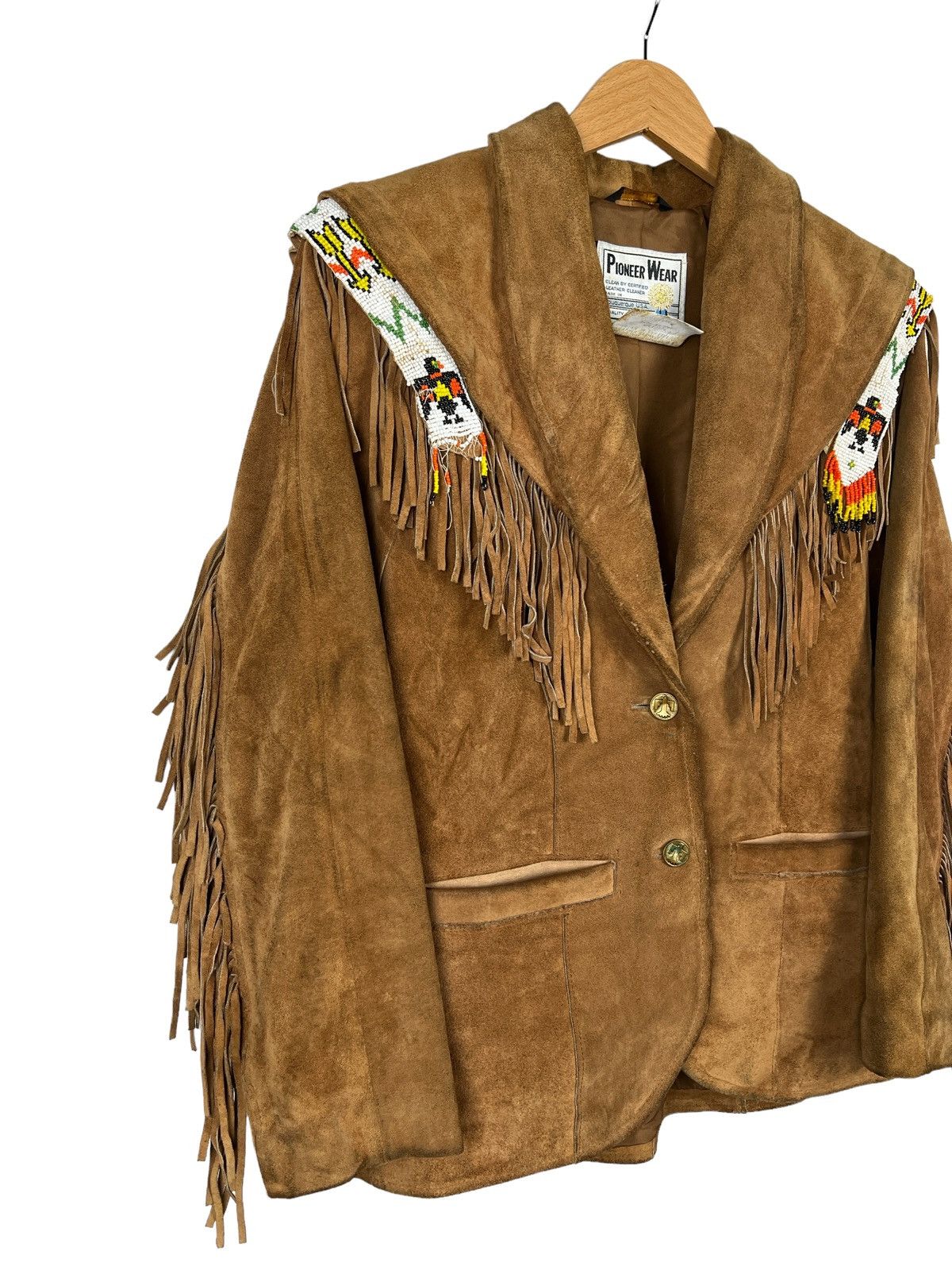 Vintage Vintage Pioneer Wear 🇺🇸 Native Cowboy Leather Jacket Size S / US 4 / IT 40 - 4 Thumbnail