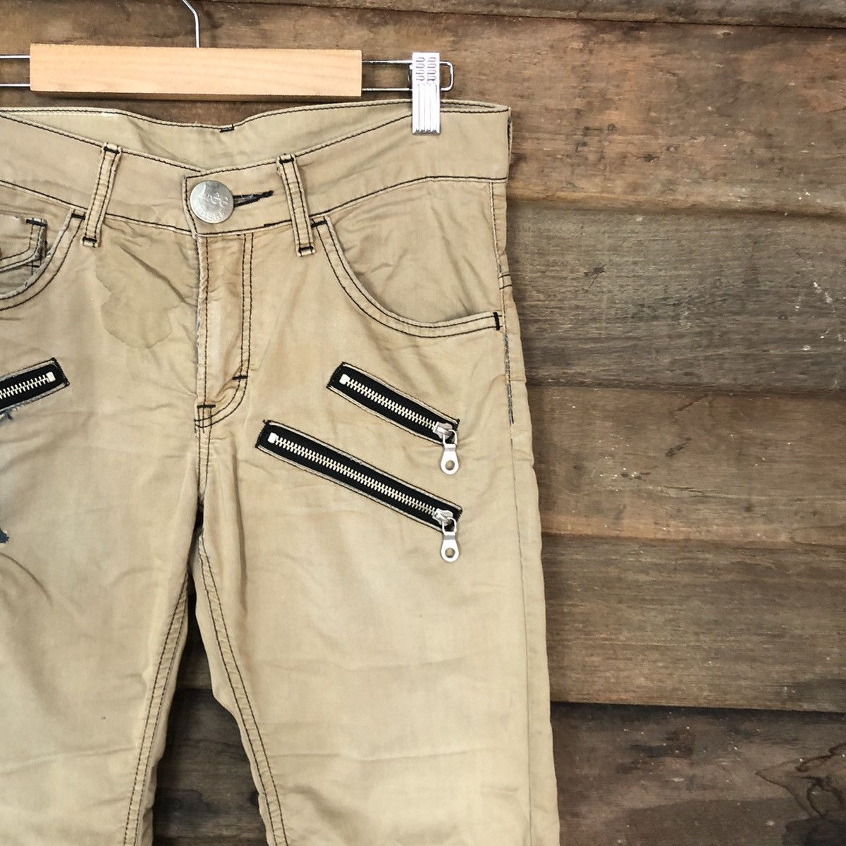 Japanese Brand Lee Rider Brown Bush Pants Double Knee Pants #A038 Size US 28 / EU 44 - 5 Thumbnail