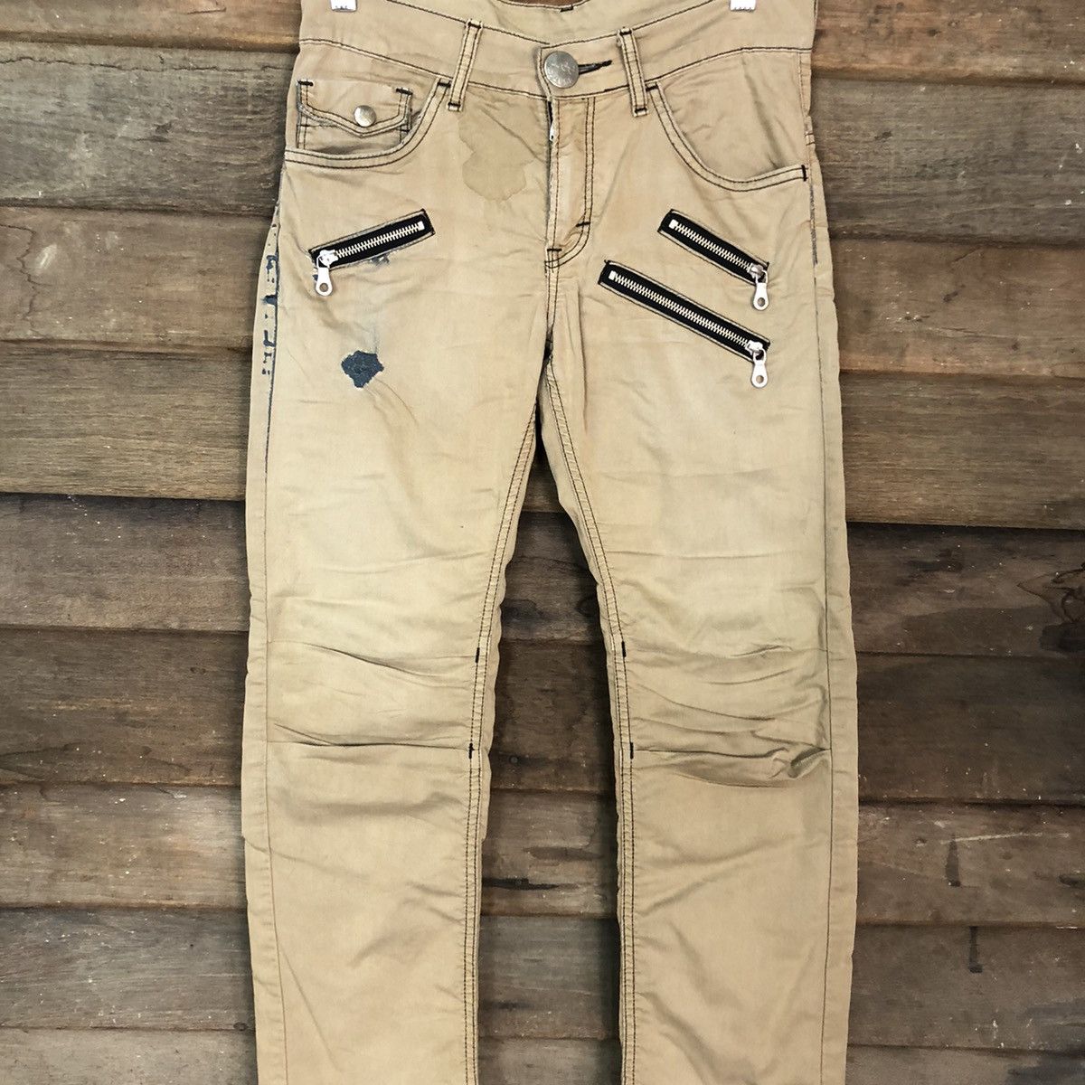 Japanese Brand Lee Rider Brown Bush Pants Double Knee Pants #A038 Size US 28 / EU 44 - 4 Thumbnail
