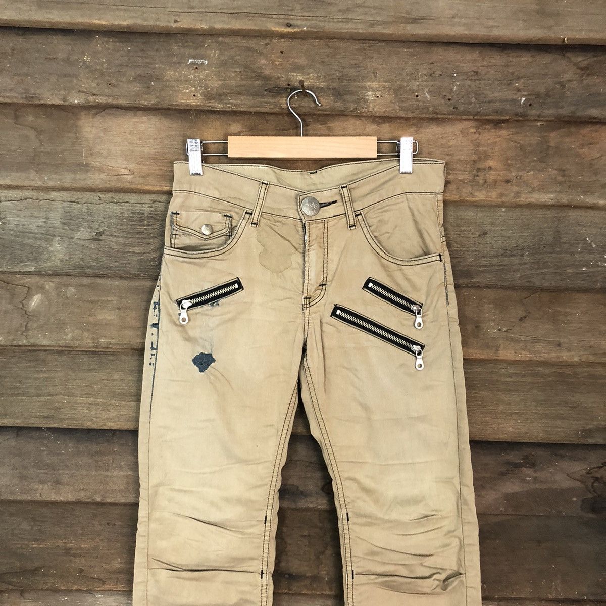 Japanese Brand Lee Rider Brown Bush Pants Double Knee Pants #A038 Size US 28 / EU 44 - 2 Thumbnail