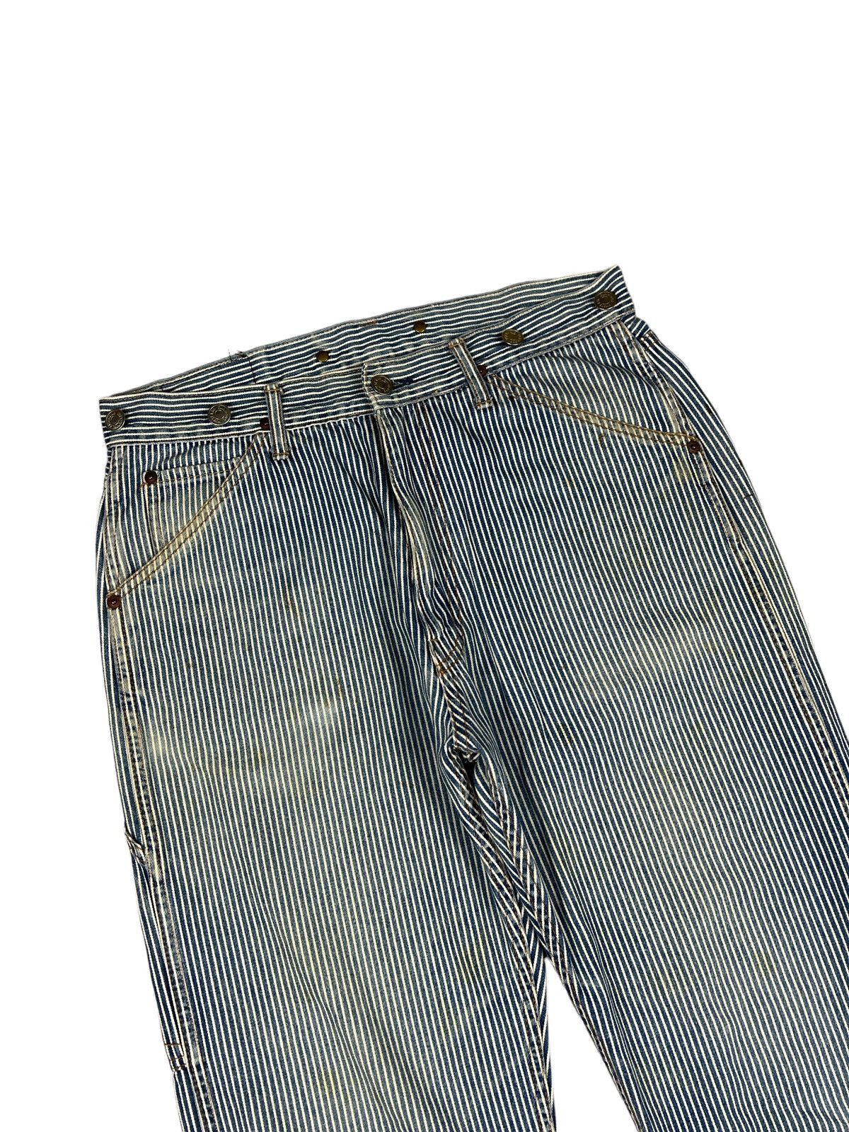 Hysteric Glamour Vintage HG Distressed Hickory Stripe Worker Pants Size US 32 / EU 48 - 4 Thumbnail