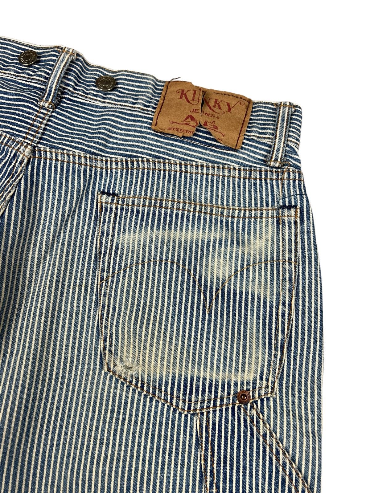 Hysteric Glamour Vintage HG Distressed Hickory Stripe Worker Pants Size US 32 / EU 48 - 10 Thumbnail