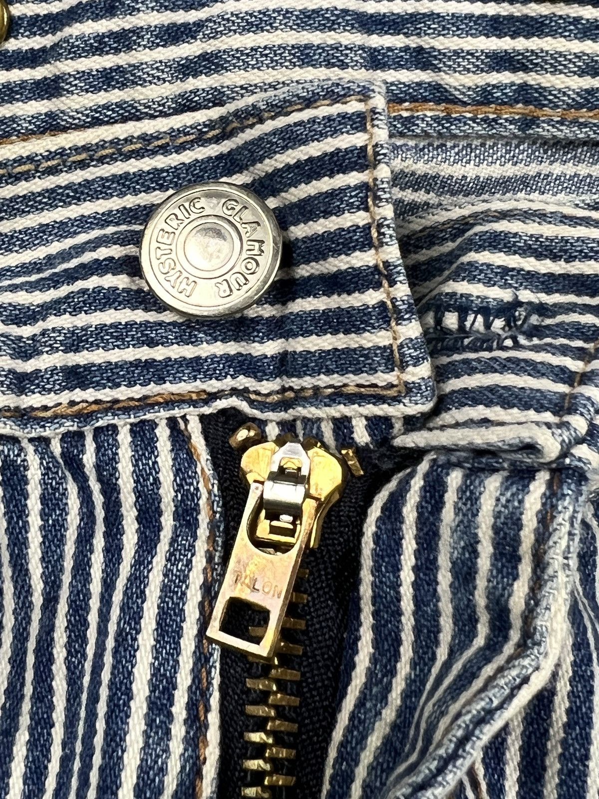 Hysteric Glamour Vintage HG Distressed Hickory Stripe Worker Pants Size US 32 / EU 48 - 13 Thumbnail