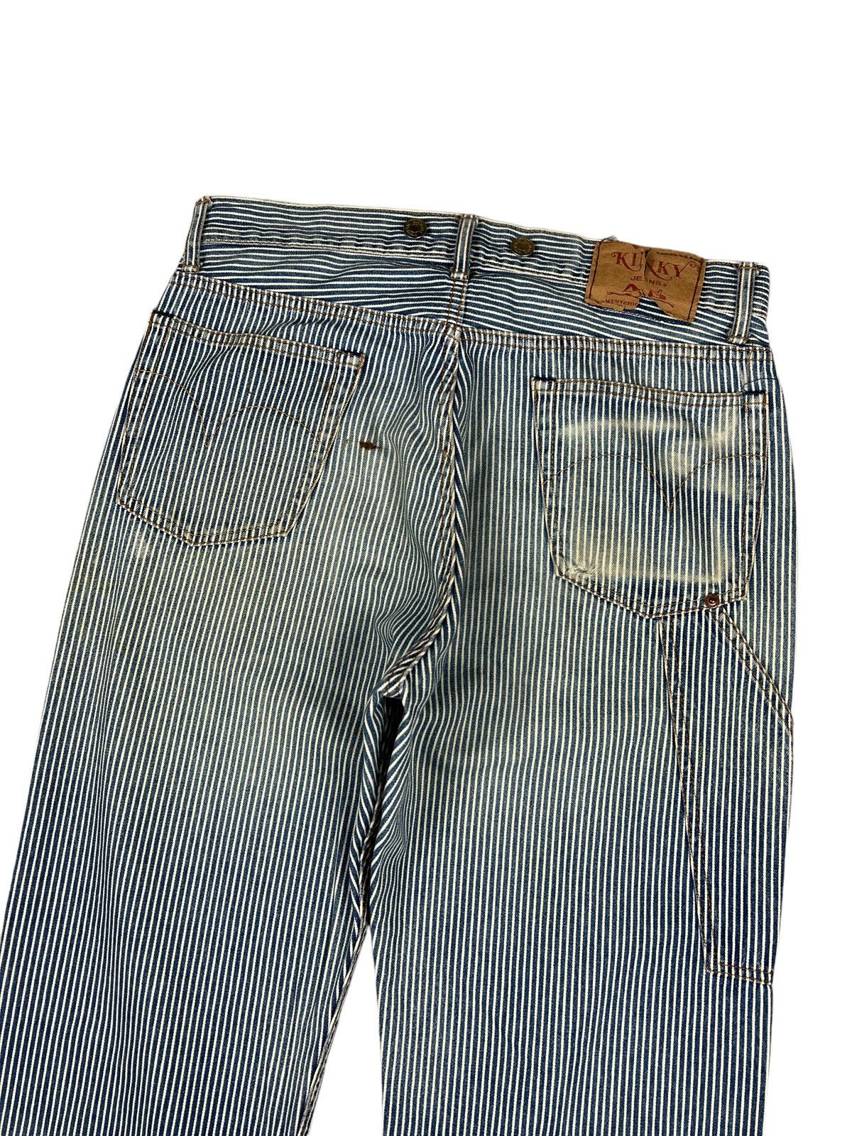 Hysteric Glamour Vintage HG Distressed Hickory Stripe Worker Pants Size US 32 / EU 48 - 8 Thumbnail