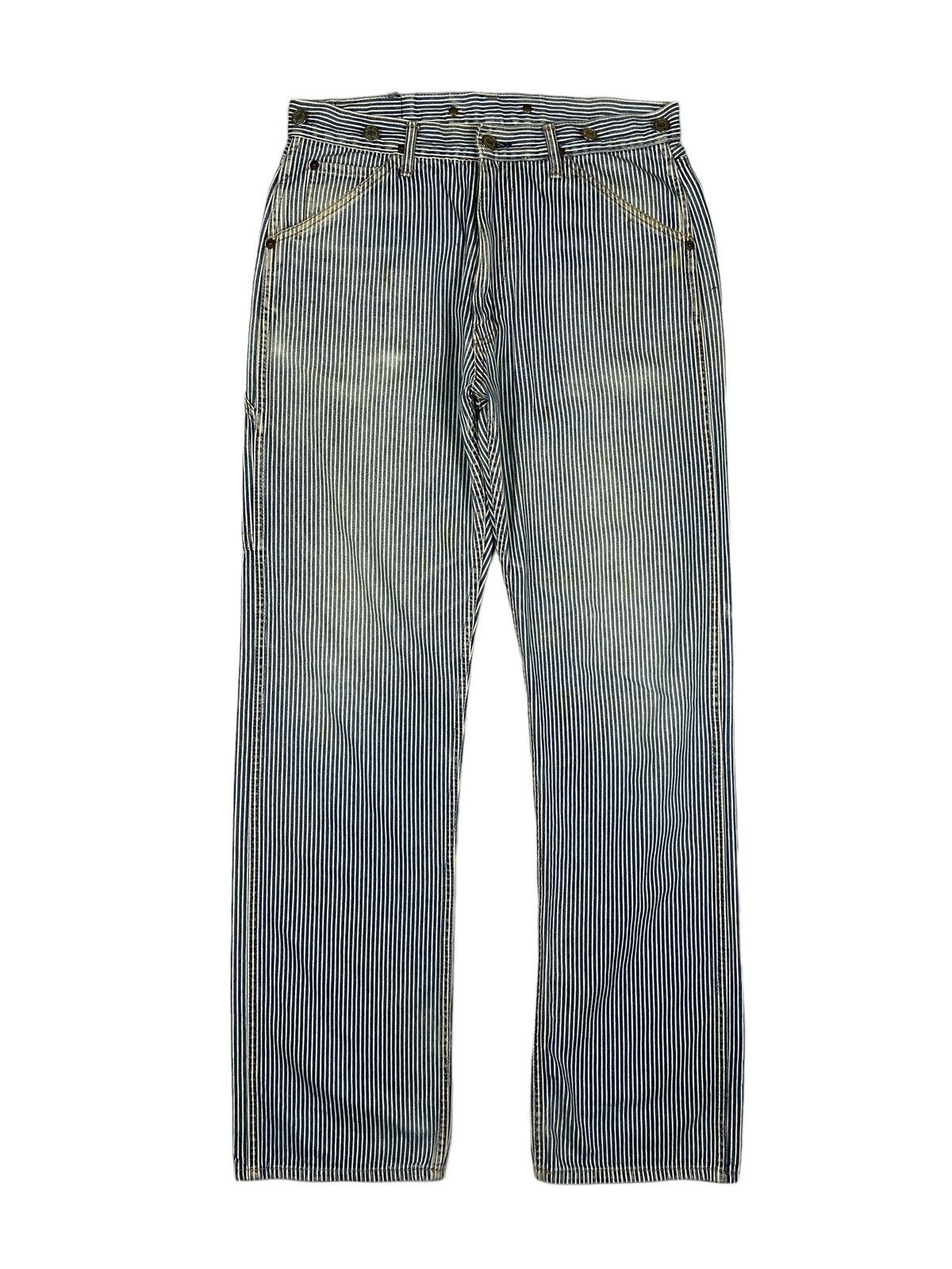 Hysteric Glamour Vintage HG Distressed Hickory Stripe Worker Pants Size US 32 / EU 48 - 1 Thumbnail