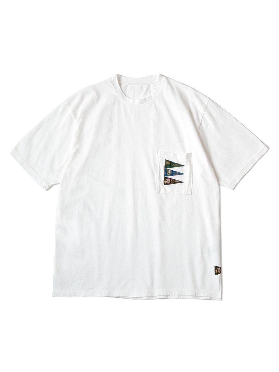 image of Kapital Pennant Tee T-Shirt 4Flags in White, Men's (Size Large)