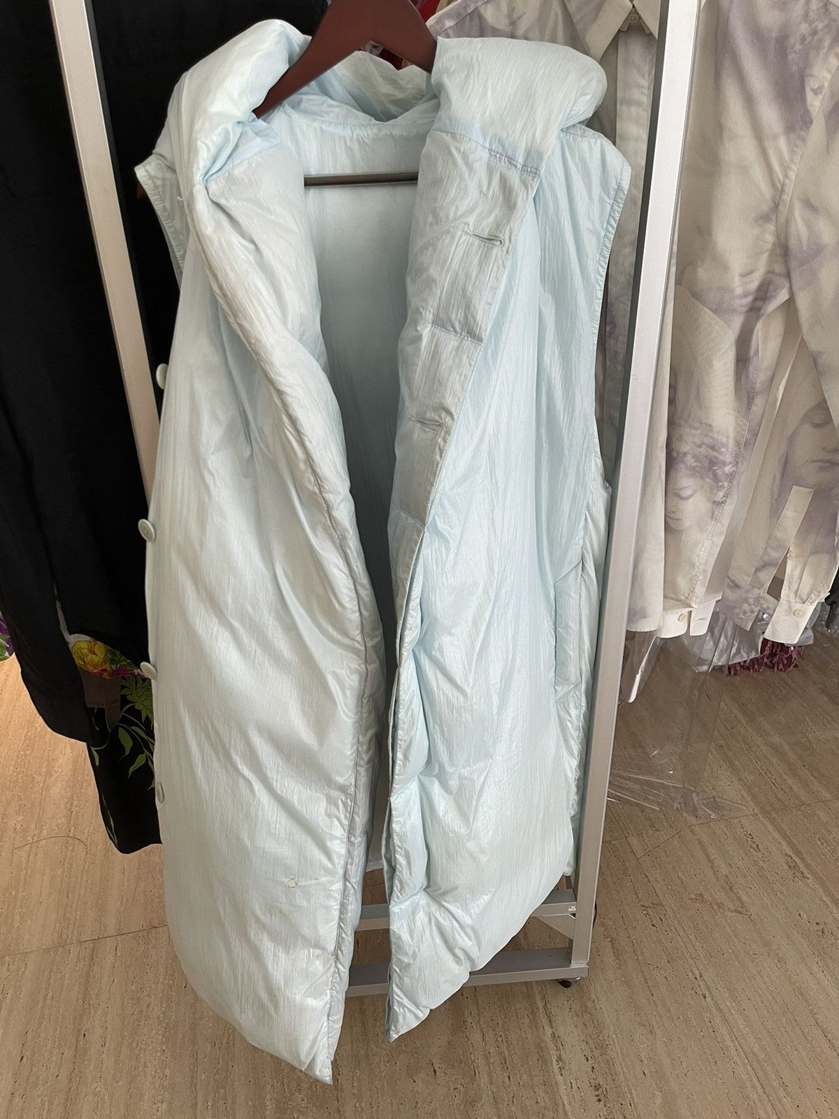 Rick Owens Glacial ice light blue oversized puffer vest Size US M / EU 48-50 / 2 - 1 Thumbnail