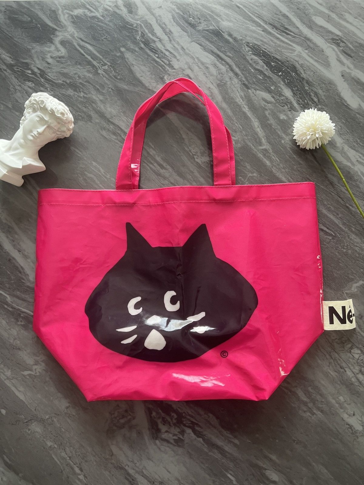 Ne-Net By Issey Miyake Tote Bag Patent Leather Black Pink