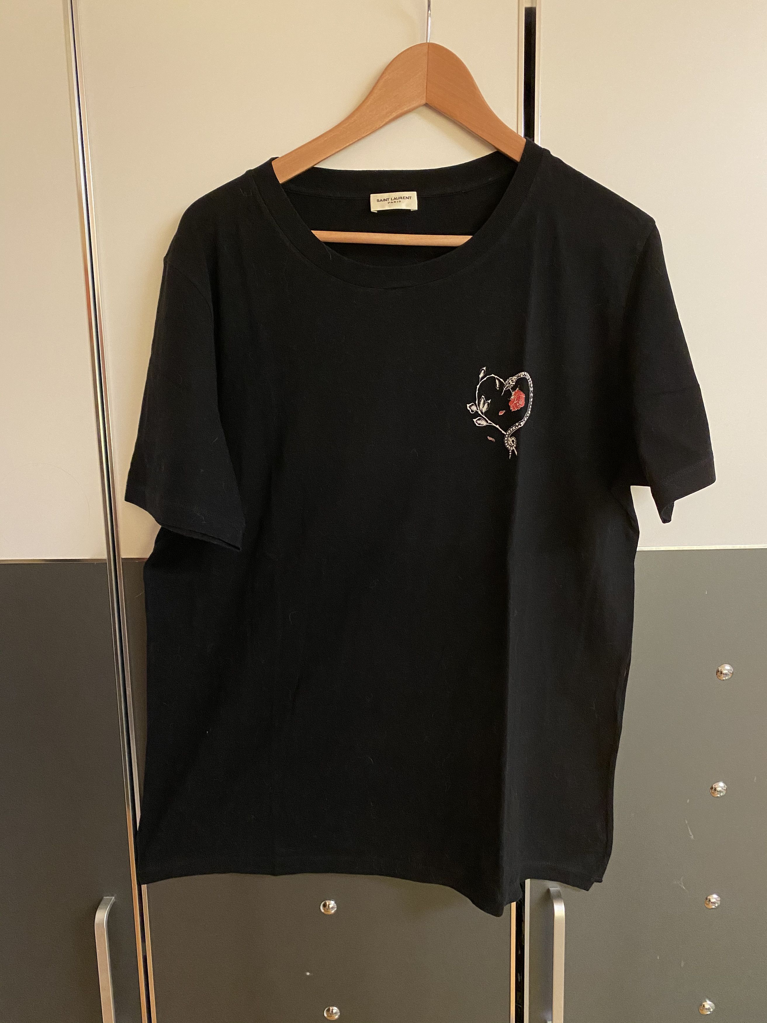 Saint Laurent Paris Saint Laurent Snake Heart T-Shirt Size US M / EU 48-50 / 2 - 1 Thumbnail