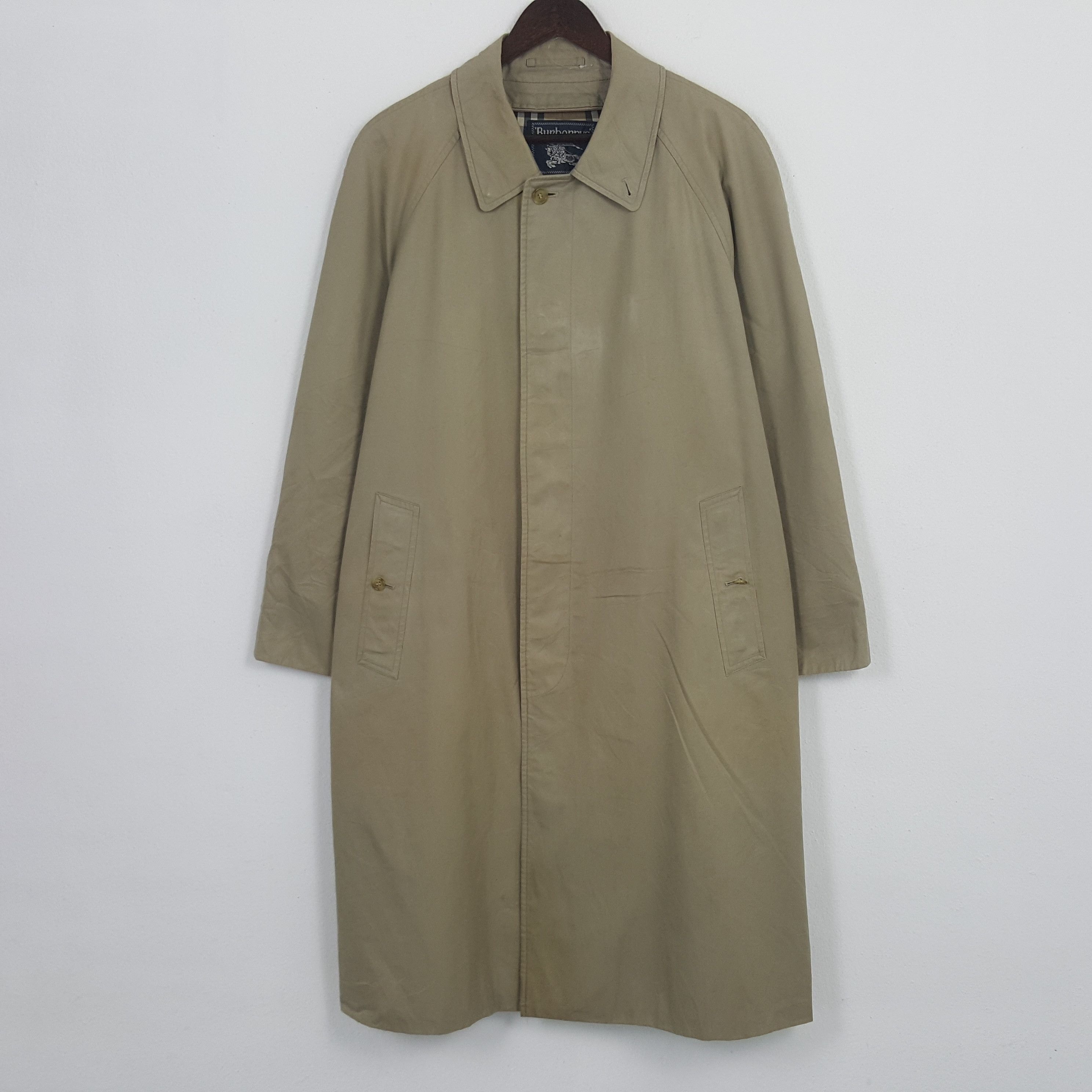 Vintage Burberry London Nova Check Trench Coat Long Jacket