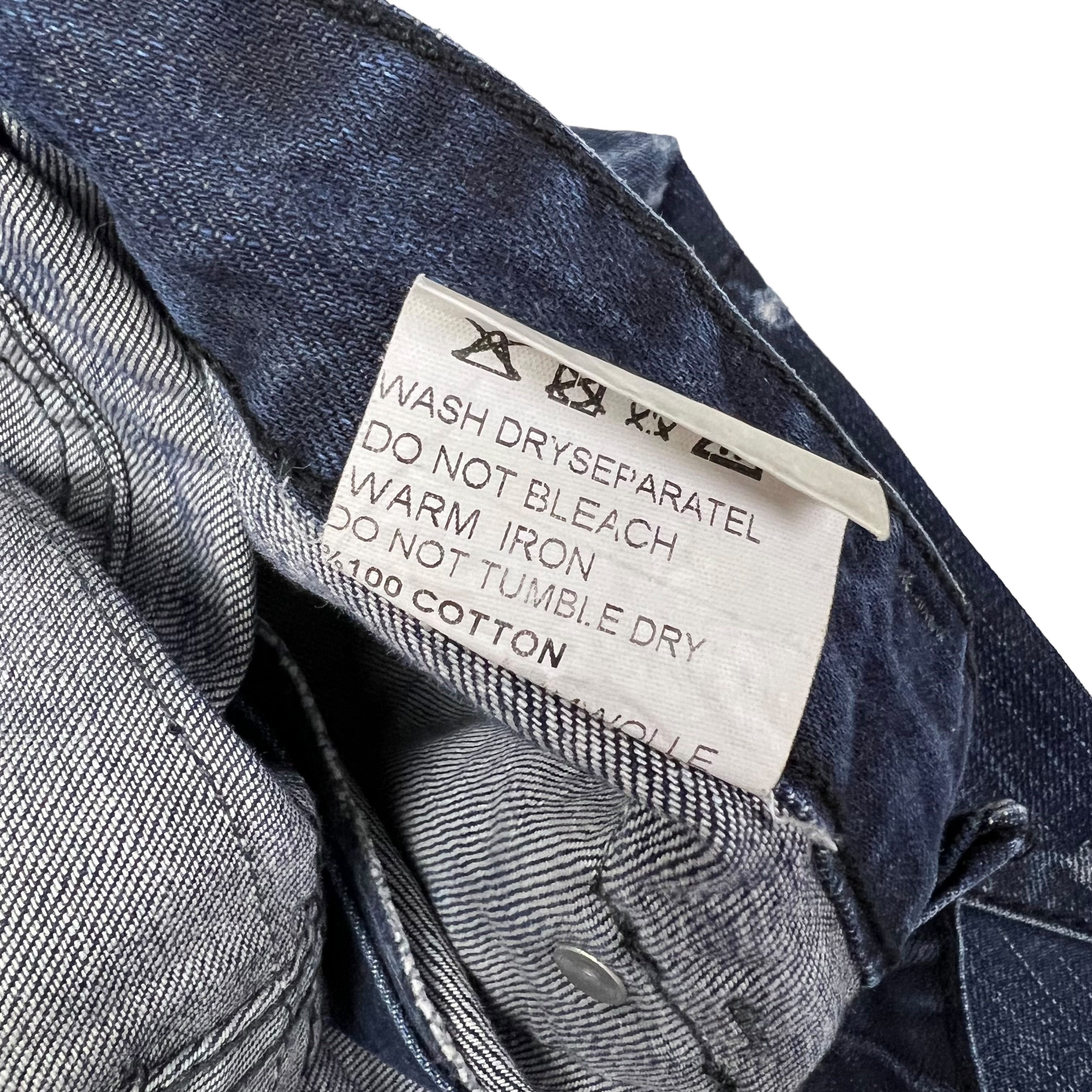 John Galliano X-Cross Leather Double 3D Pocket Distressed Denim Size US 30 / EU 46 - 11 Thumbnail