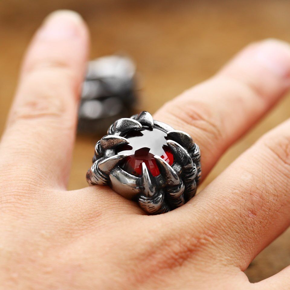 Jewelry Dragon Claw Red Stone Size ONE SIZE - 2 Thumbnail