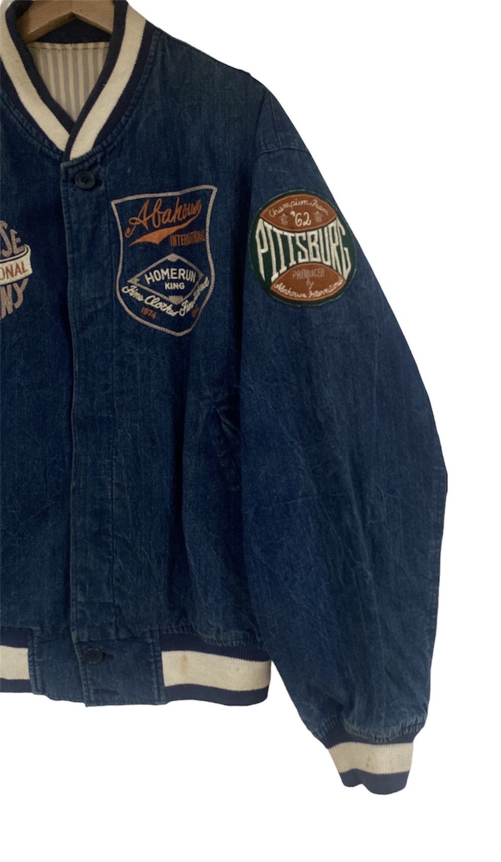 ABAHOUSE Vintage Abahouse Denim Bombers Jacket Embroidered Logo Size US M / EU 48-50 / 2 - 5 Thumbnail