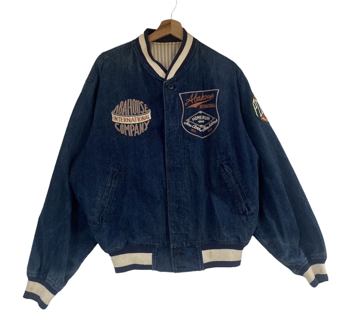 ABAHOUSE Vintage Abahouse Denim Bombers Jacket Embroidered Logo Size US M / EU 48-50 / 2 - 2 Thumbnail