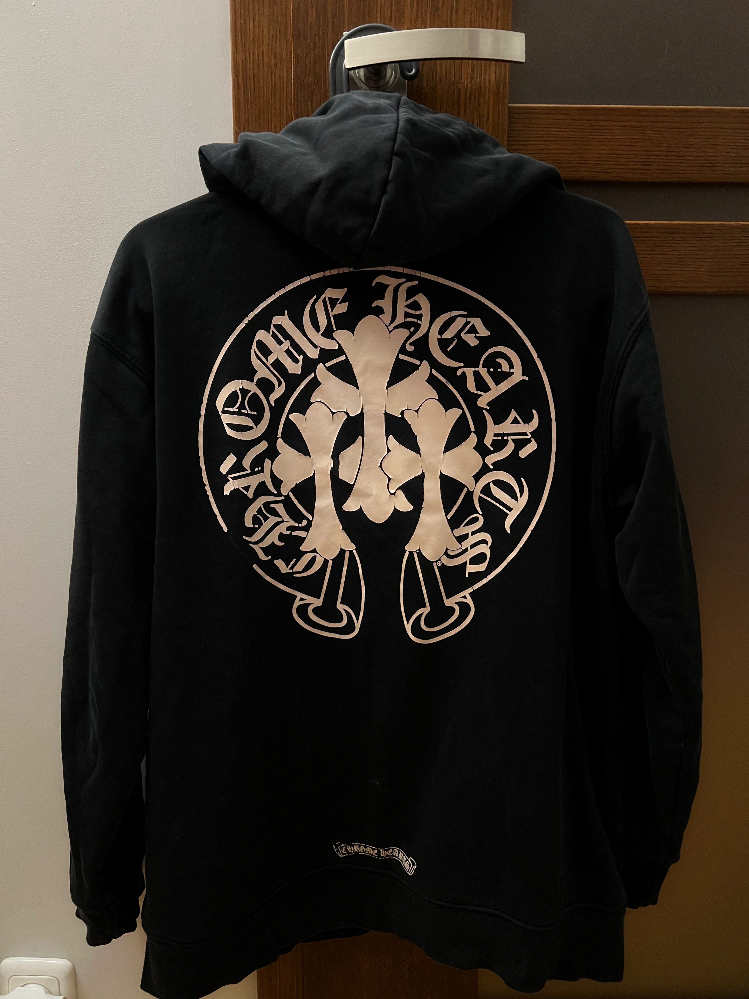 Chrome Hearts Chrome Hearts Black Hoodie Spellout Zip Logo M | Grailed