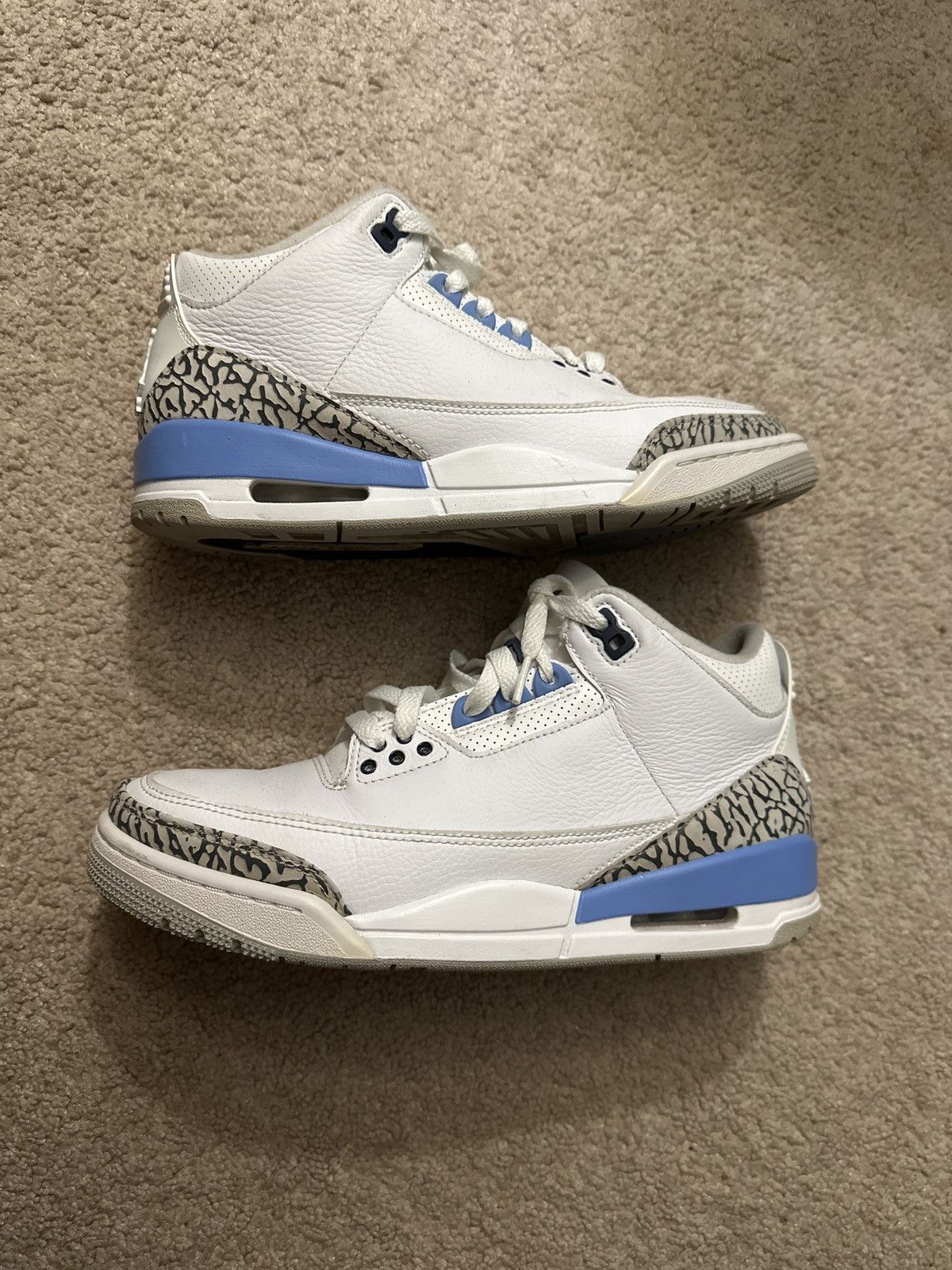 air jordan 3 white and blue