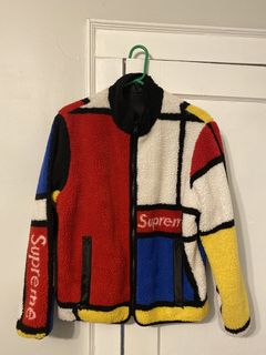 Supreme Reversible Colorblocked Fleece Jacket | Grailed