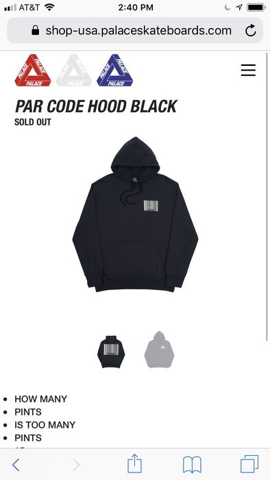 Palace Par Code Hood In Black Size US M / EU 48-50 / 2 - 1 Preview