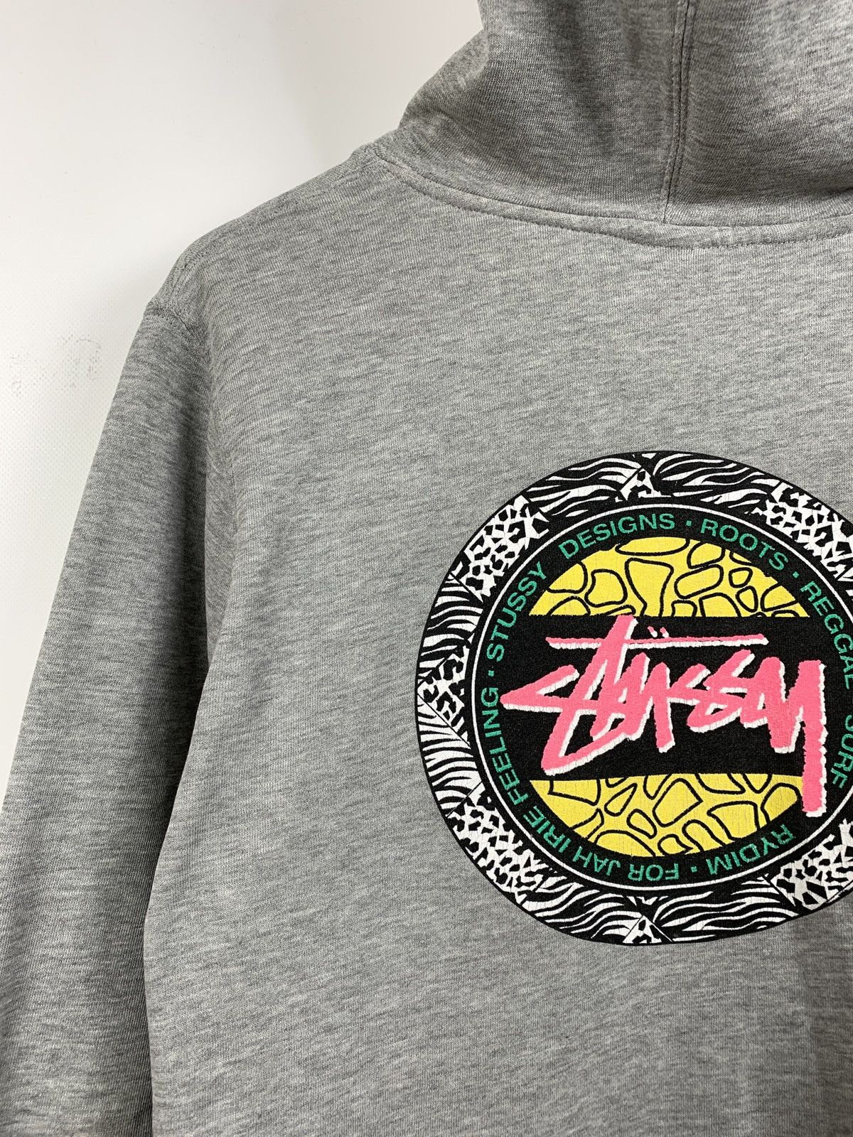 Stussy 00s Vintage Stussy Roots Reggae Surf Logo Grey Hoodie Size US S / EU 44-46 / 1 - 4 Thumbnail