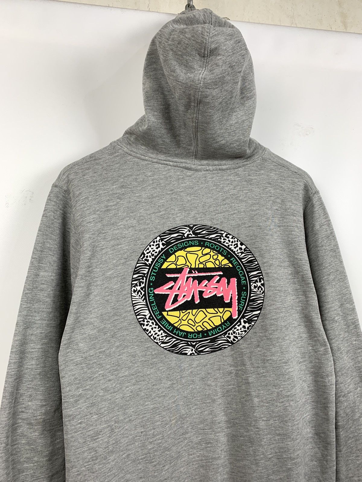 Stussy 00s Vintage Stussy Roots Reggae Surf Logo Grey Hoodie Size US S / EU 44-46 / 1 - 3 Thumbnail