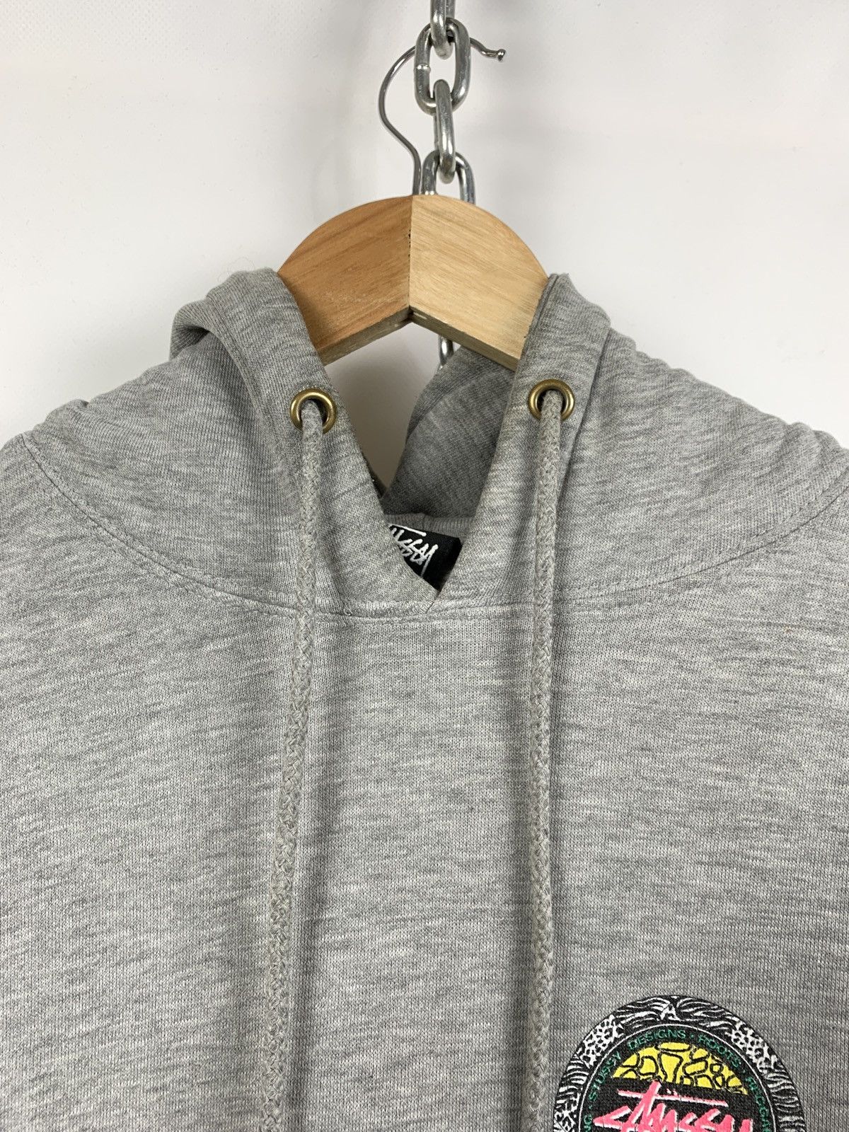 Stussy 00s Vintage Stussy Roots Reggae Surf Logo Grey Hoodie Size US S / EU 44-46 / 1 - 11 Thumbnail