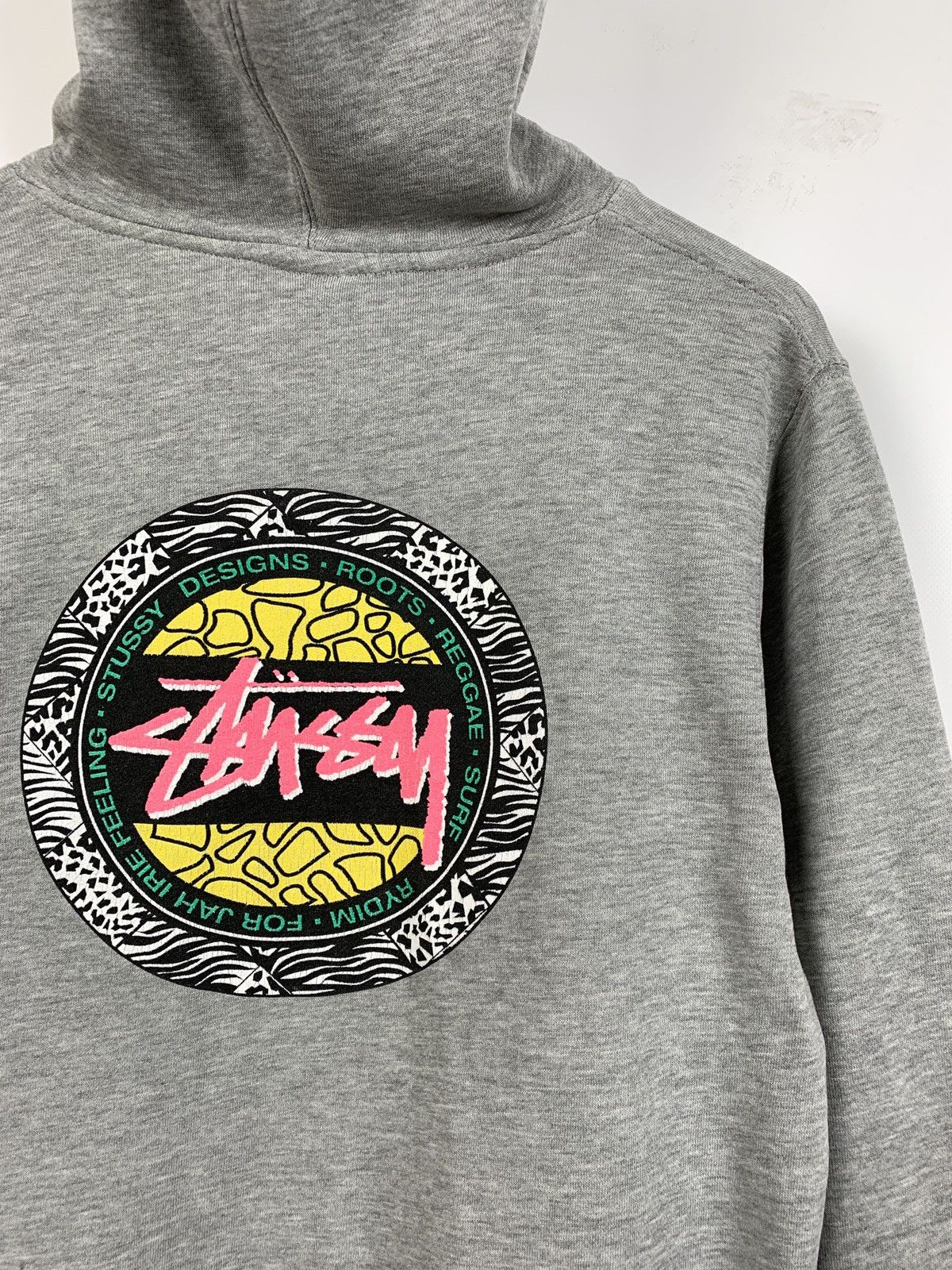 Stussy 00s Vintage Stussy Roots Reggae Surf Logo Grey Hoodie Size US S / EU 44-46 / 1 - 5 Thumbnail