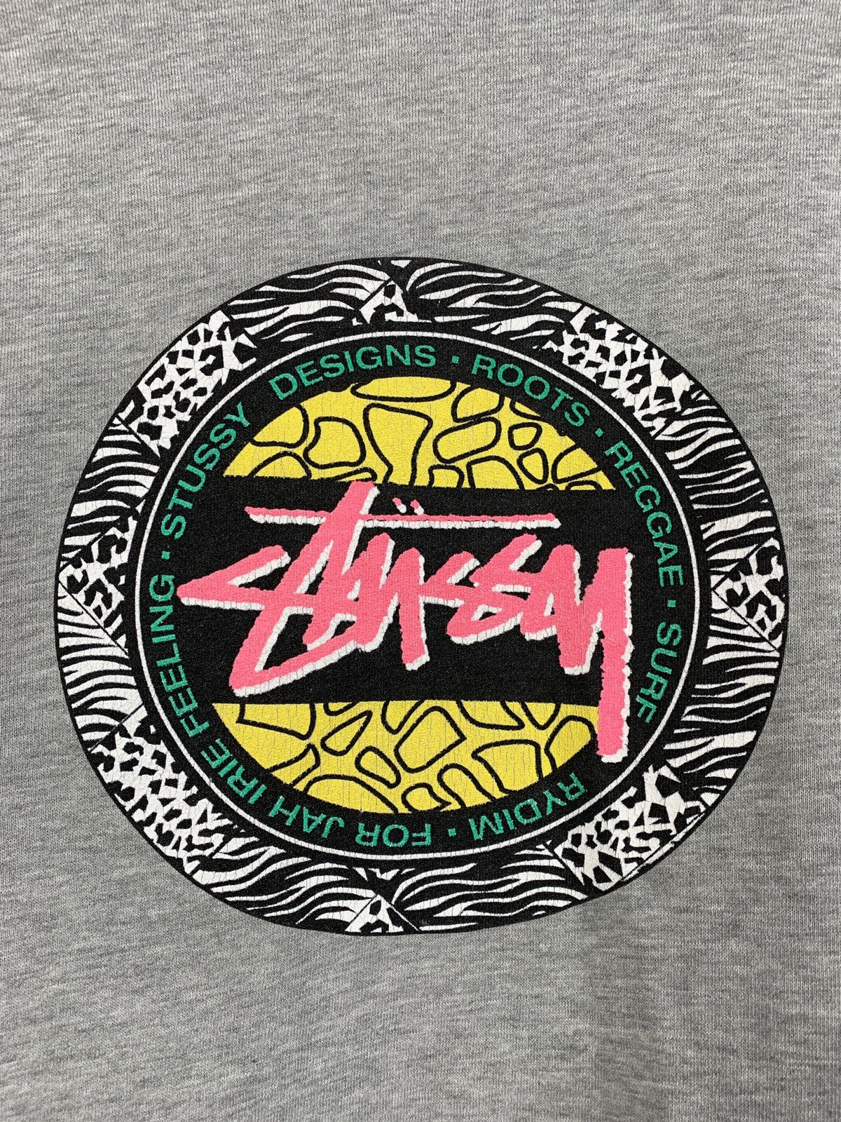 Stussy 00s Vintage Stussy Roots Reggae Surf Logo Grey Hoodie Size US S / EU 44-46 / 1 - 7 Thumbnail