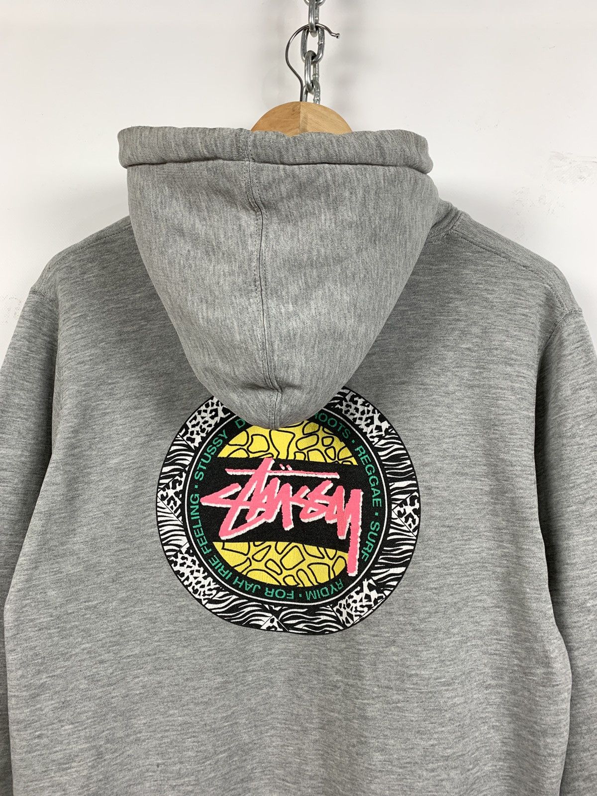 Stussy 00s Vintage Stussy Roots Reggae Surf Logo Grey Hoodie Size US S / EU 44-46 / 1 - 6 Thumbnail