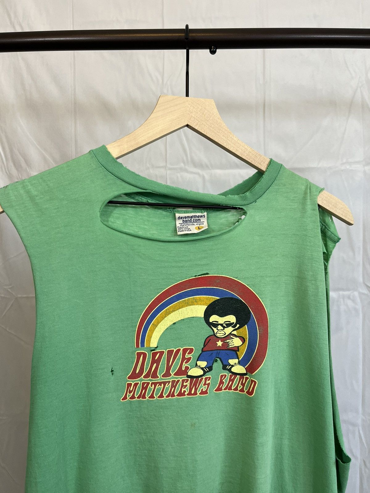 Band Tees Dave Matthews Faded Distressed Cut Off Band Tee Size US L / EU 52-54 / 3 - 3 Thumbnail
