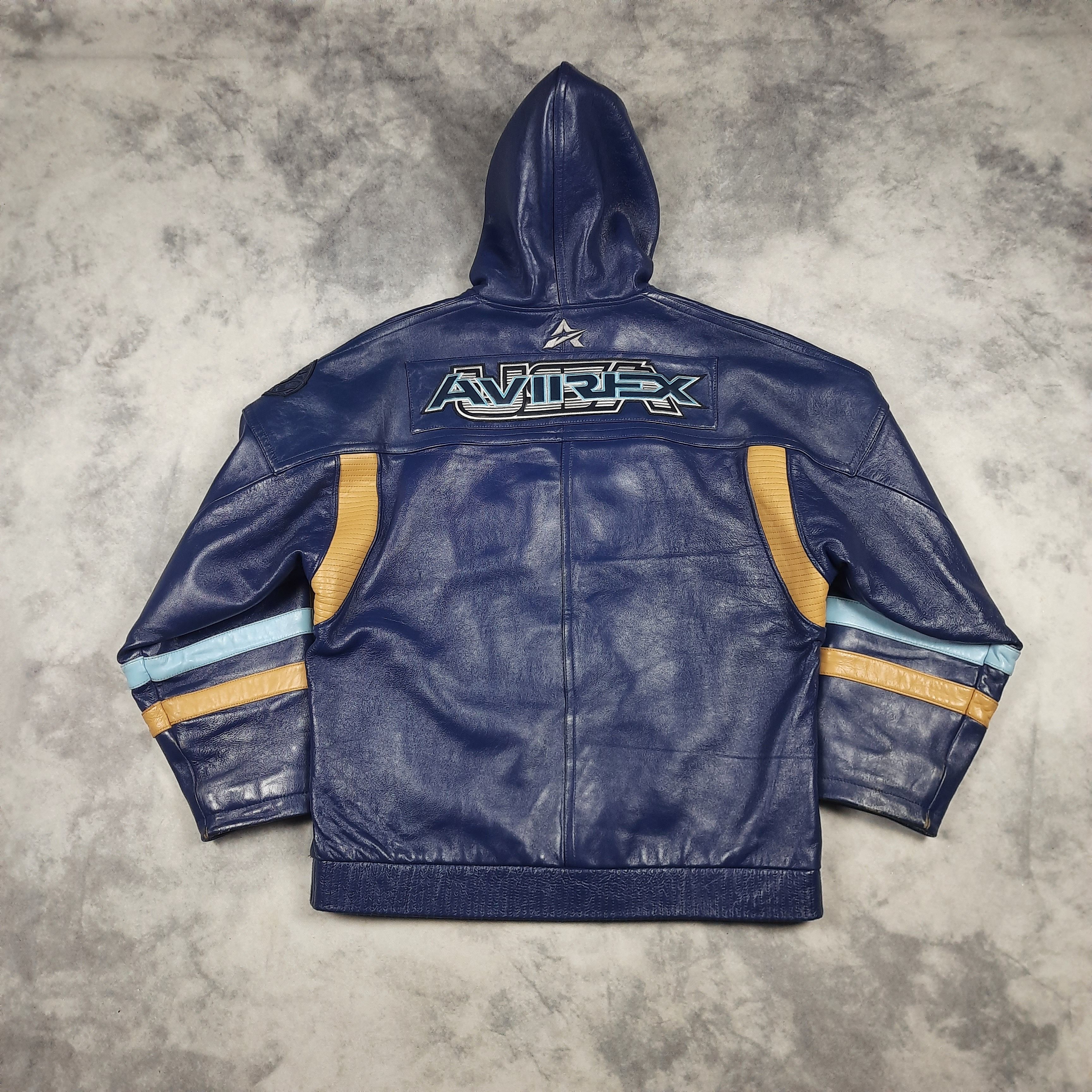 Avirex × Rap Tees Rare Avirex Hooded Leather Jacket Size US XXL / EU 58 / 5 - 7 Thumbnail