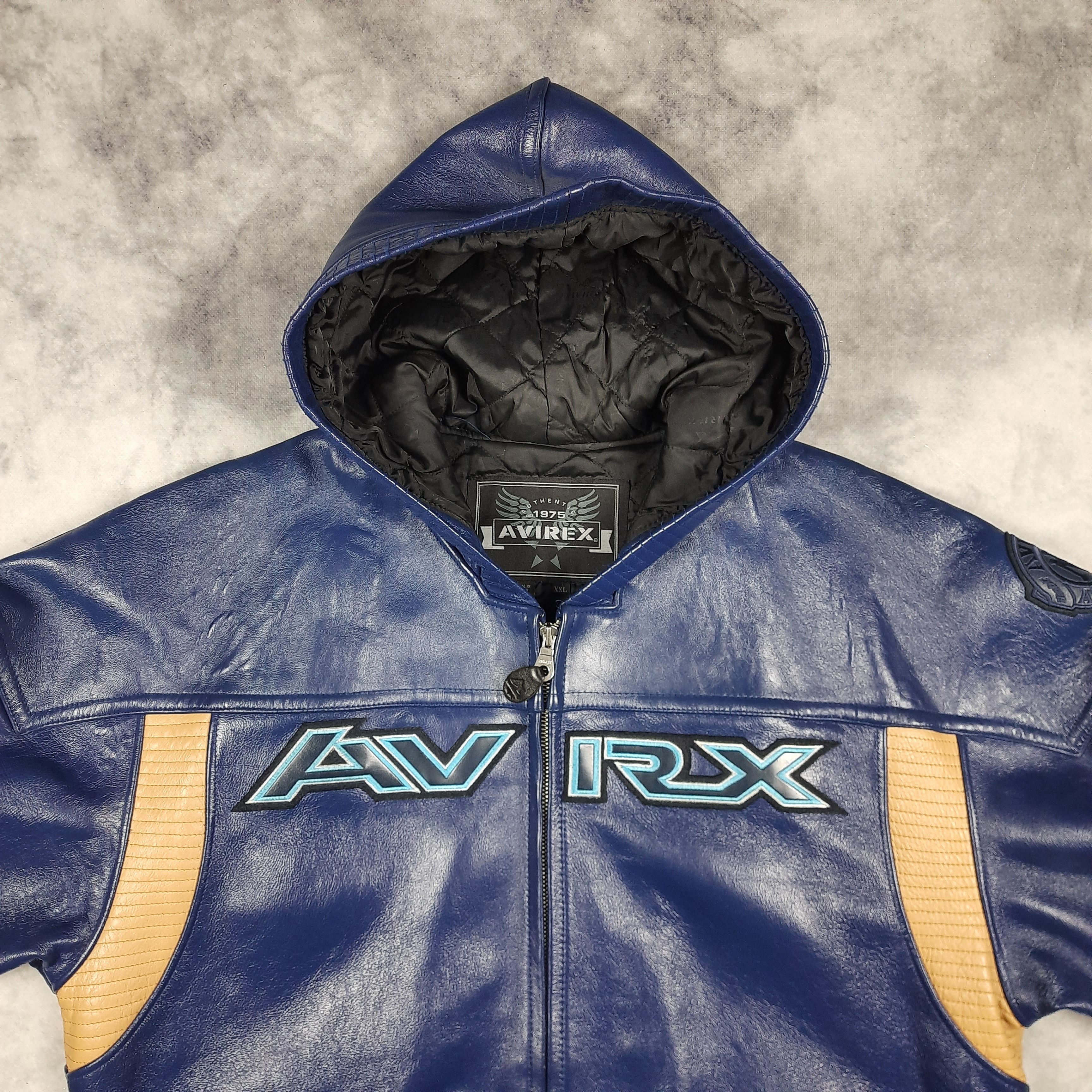 Avirex × Rap Tees Rare Avirex Hooded Leather Jacket Size US XXL / EU 58 / 5 - 3 Thumbnail