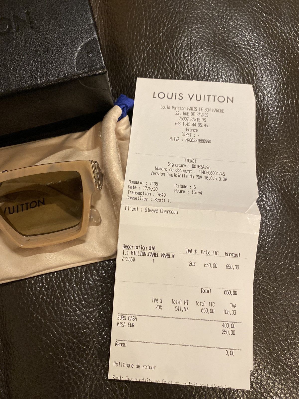 Louis Vuitton Louis Vuitton 1.1 Millionaires Camel Sunglasses Size ONE SIZE - 10 Thumbnail