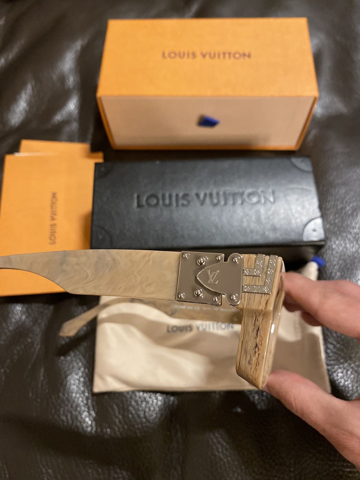 Louis Vuitton Louis Vuitton 1.1 Millionaires Camel Sunglasses Size ONE SIZE - 3 Thumbnail